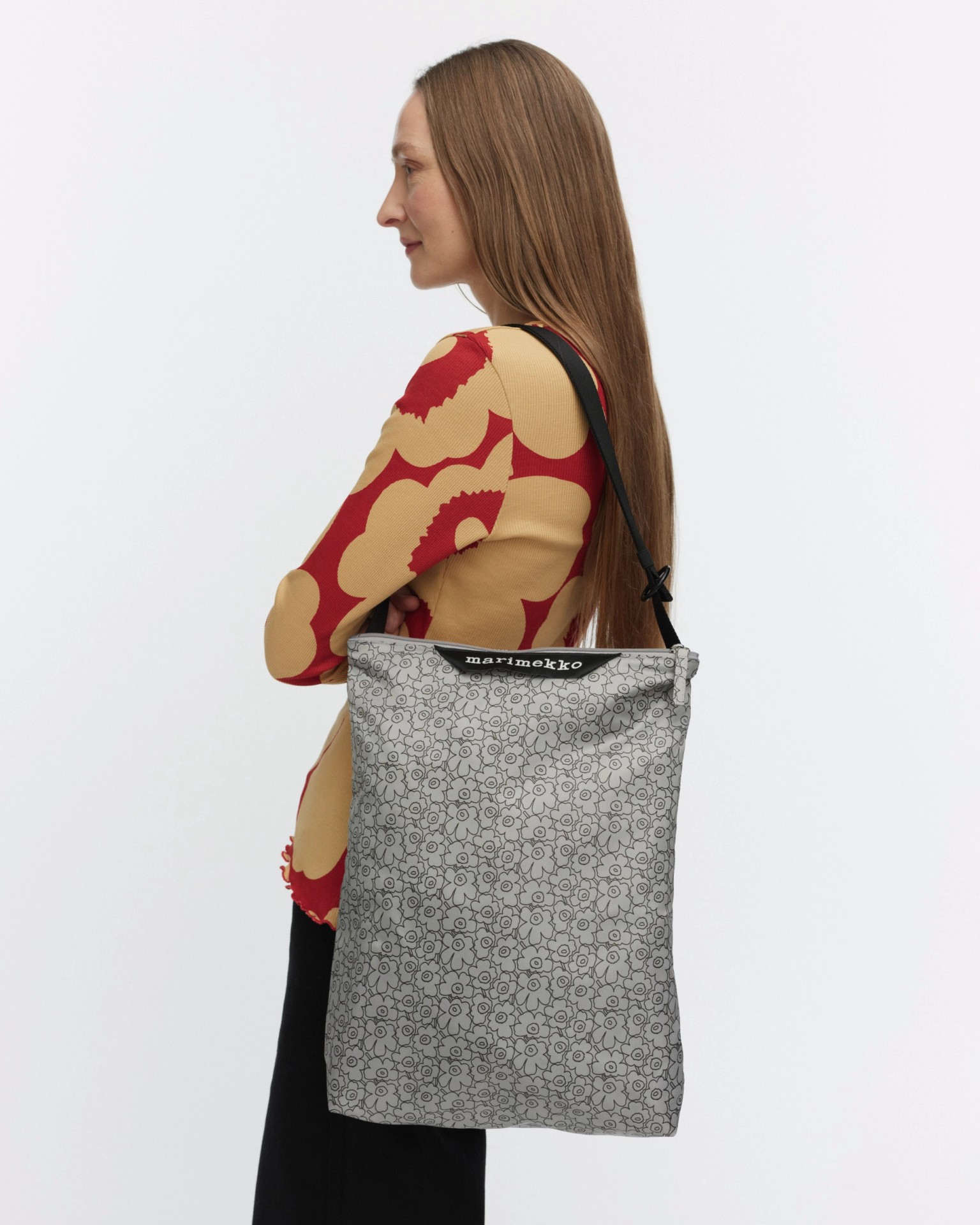 Neat Crossbody Piirto Unikko M, Shoulder bag, grey, black,