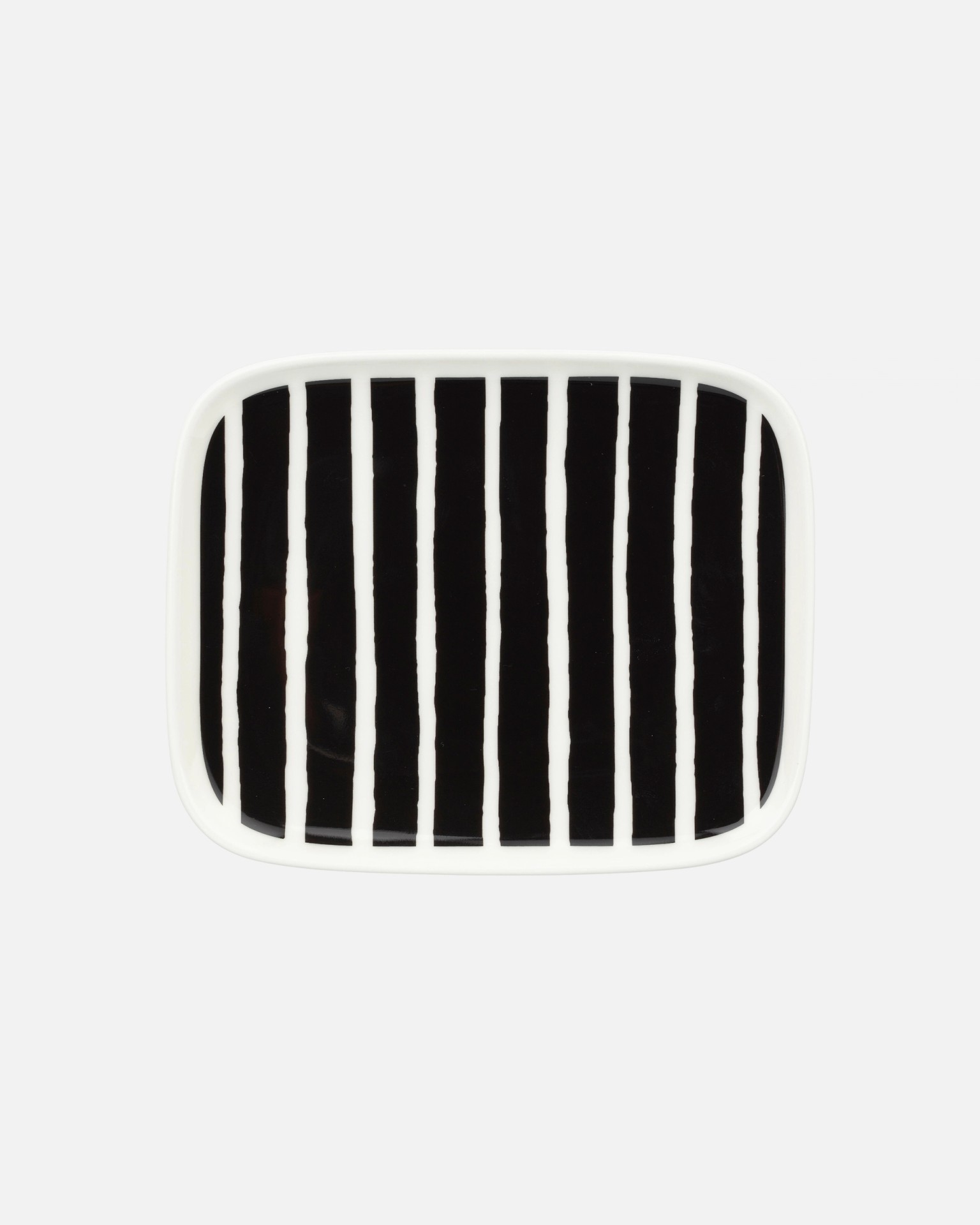 Oiva / Piccolo, Rectangular plate, black, white,