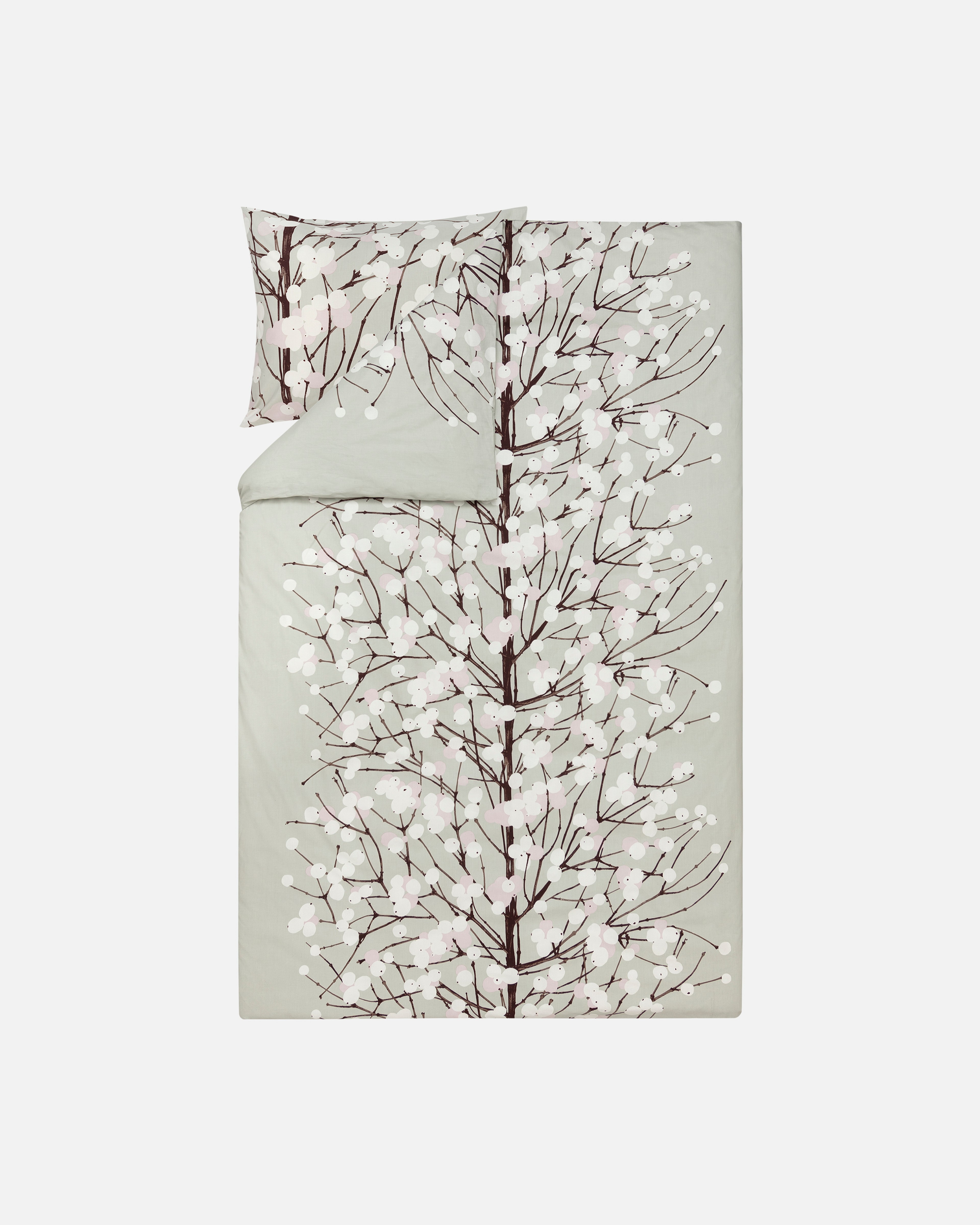 Lumimarja, Pussilakanasetti 150x210 cm + 50x60 cm, harm.vihreä,liila, l.valkoinen,