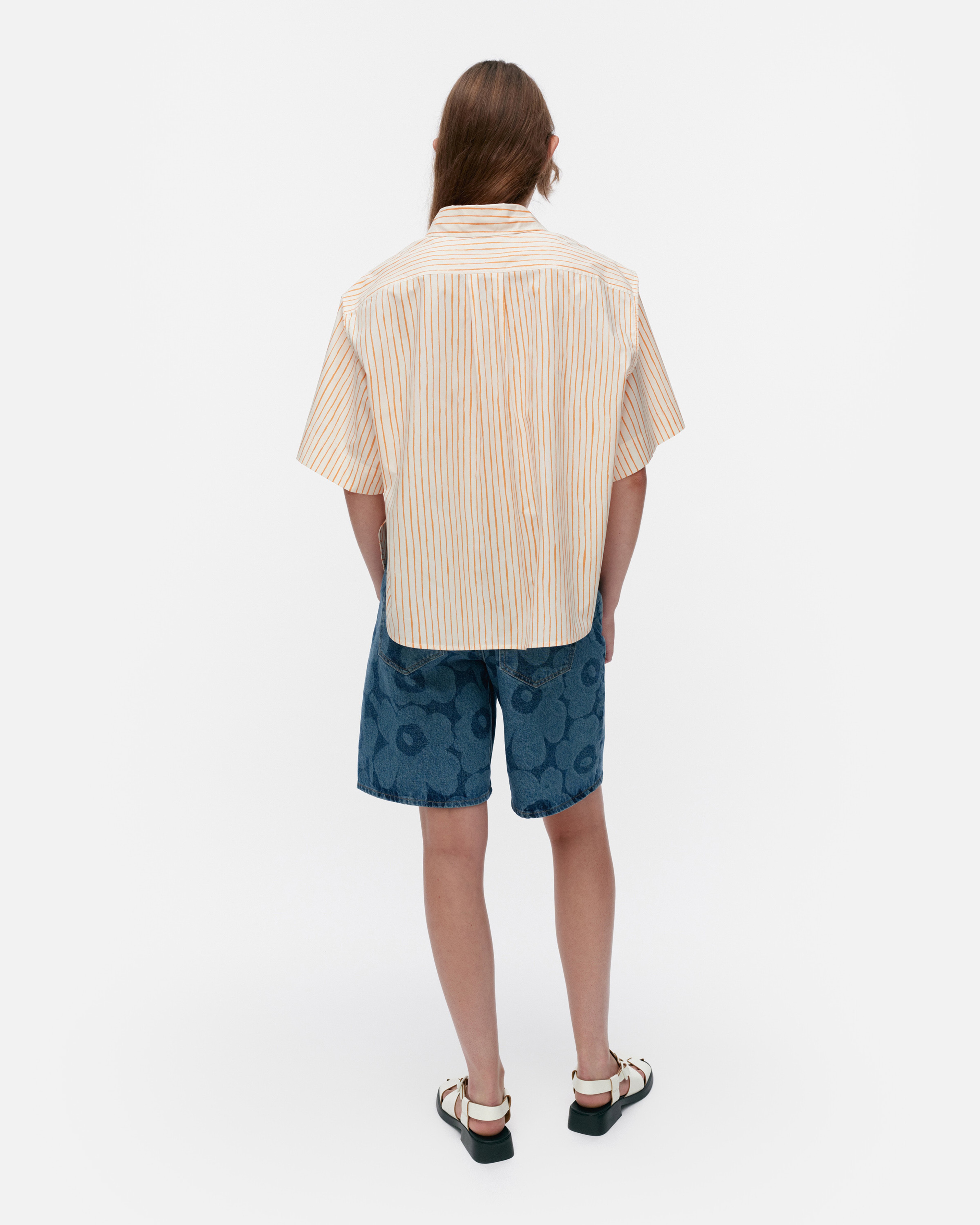 Sinertävä Aita, Cotton shirt, off white, orange,