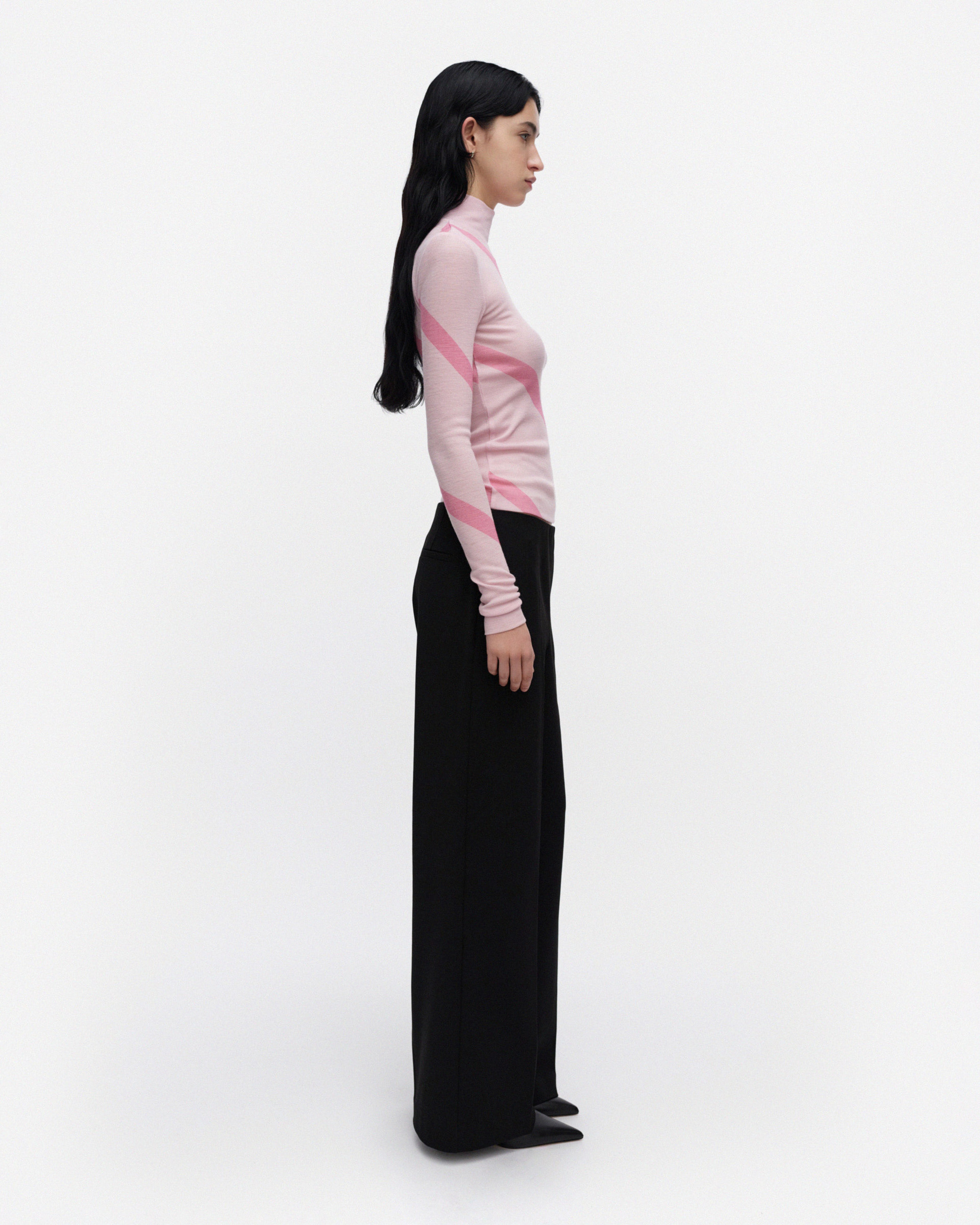 Vilpotus Basso, Turtleneck shirt, light pink, rose,