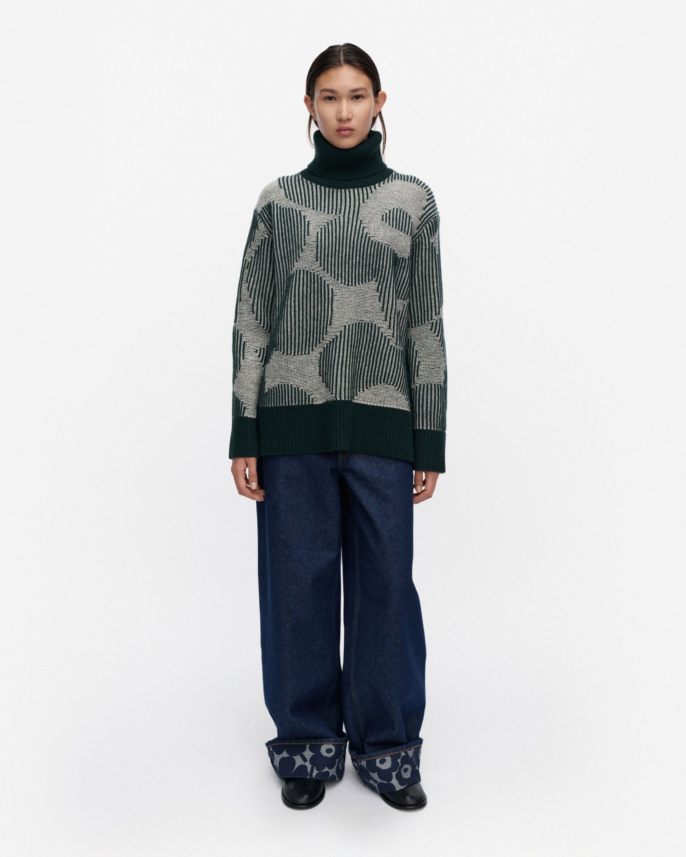 Maridenim Barrel Unikko jeans (long) mid indigo | Marimekko