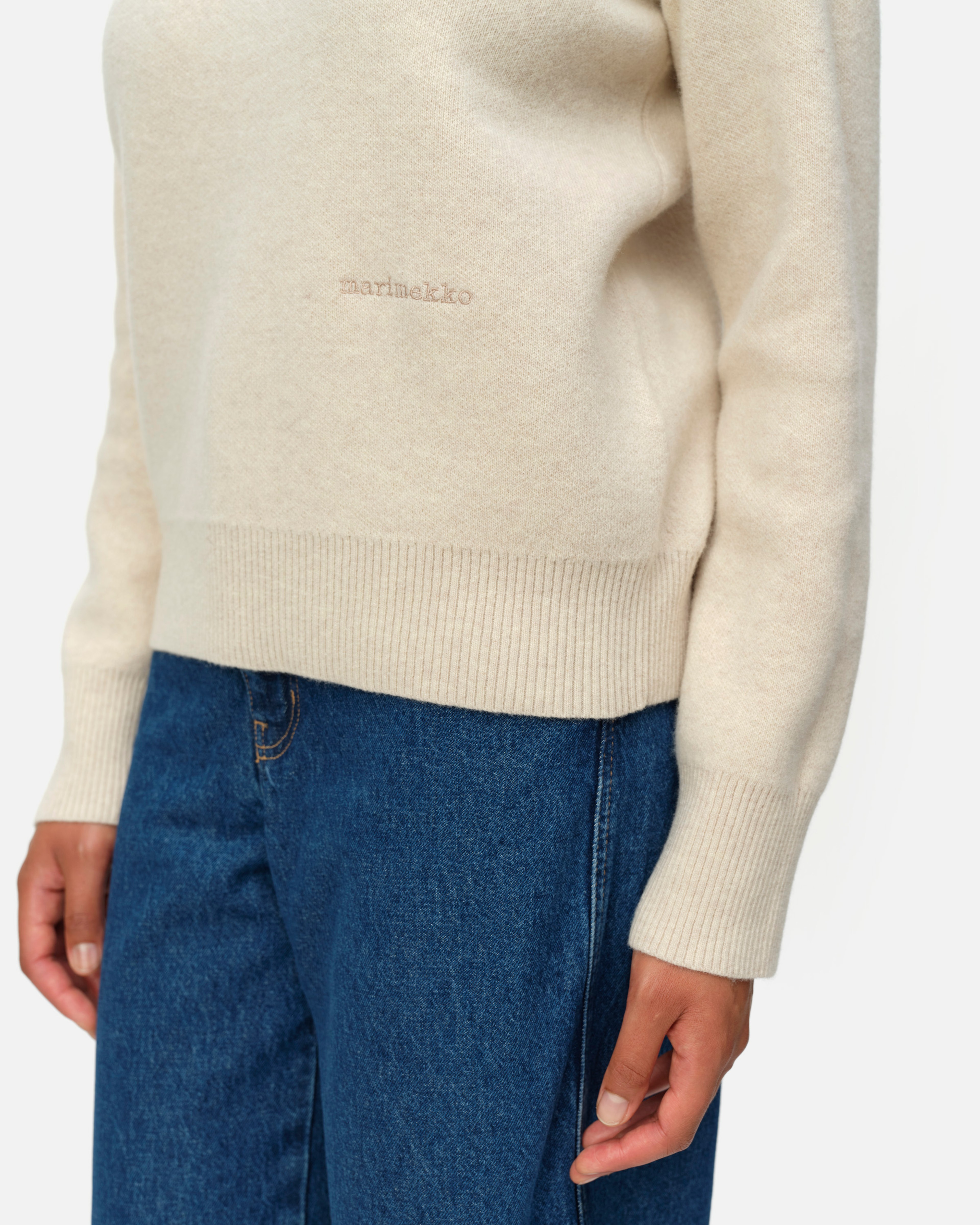 Lämpö Solid, Wool pullover, light beige,