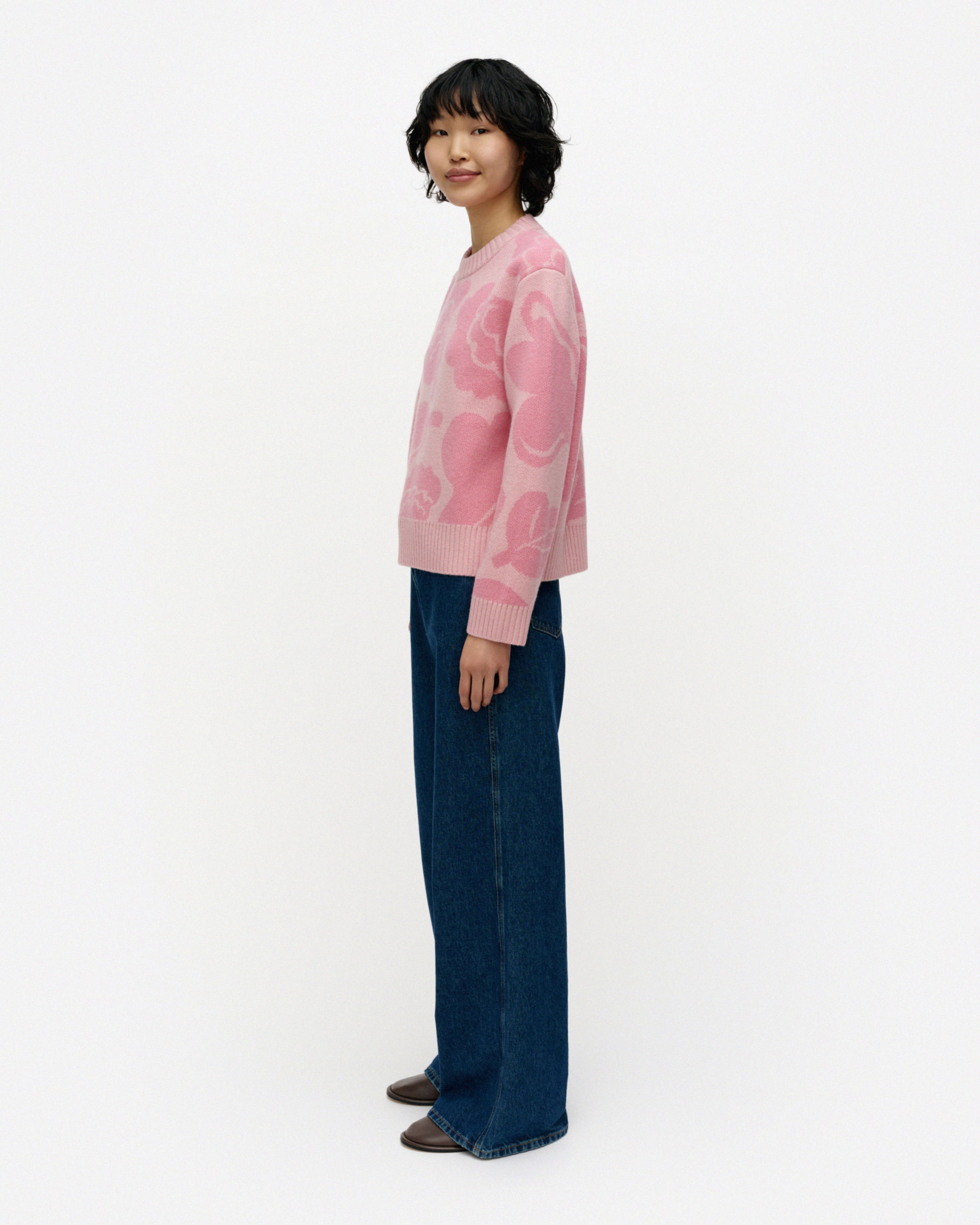 RWS Virtaus Kukasta kukkaan, Knitted pullover, light pink, rose,