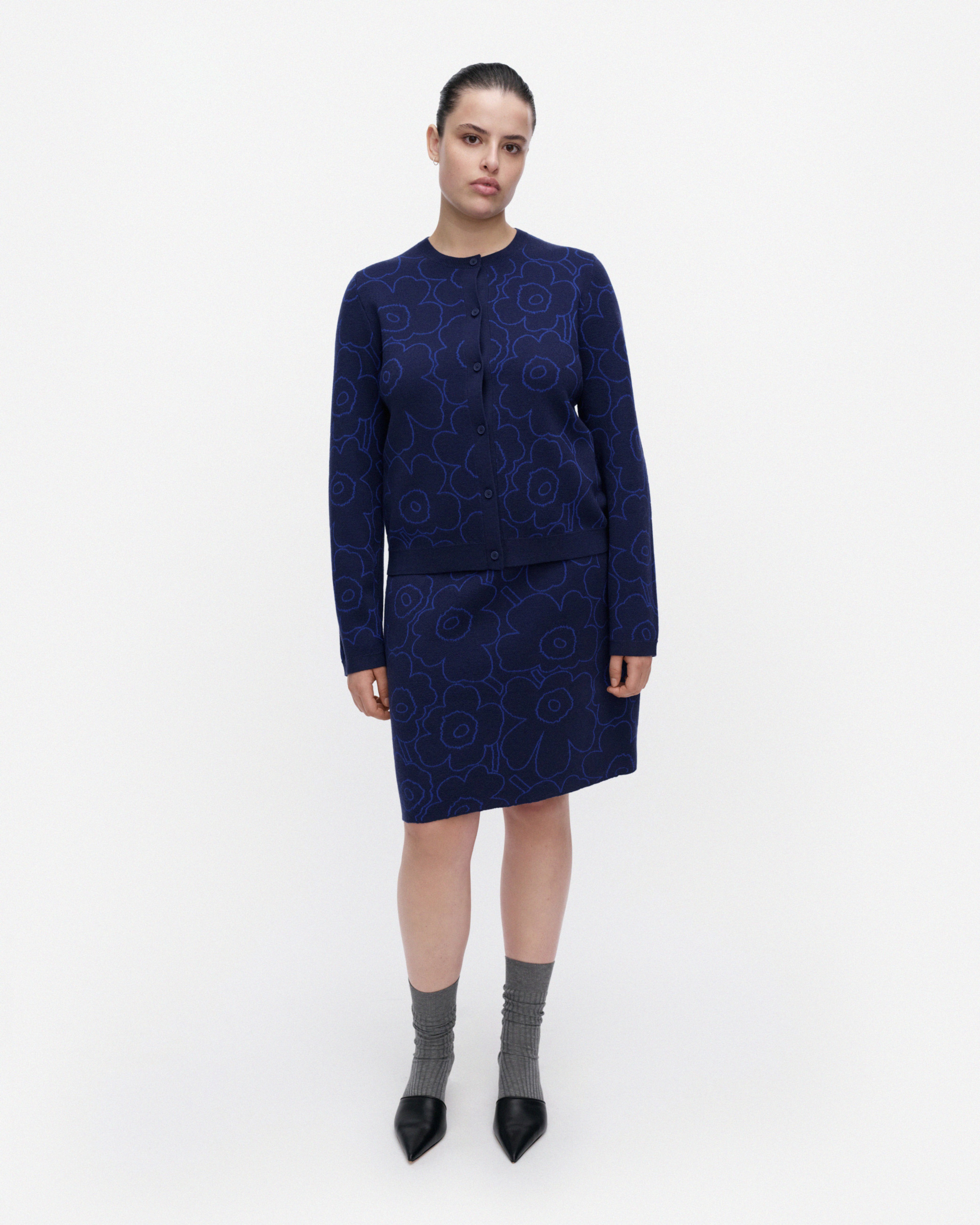 Villi Piirto Unikko, Knitted cardigan, dark navy, bright blue,