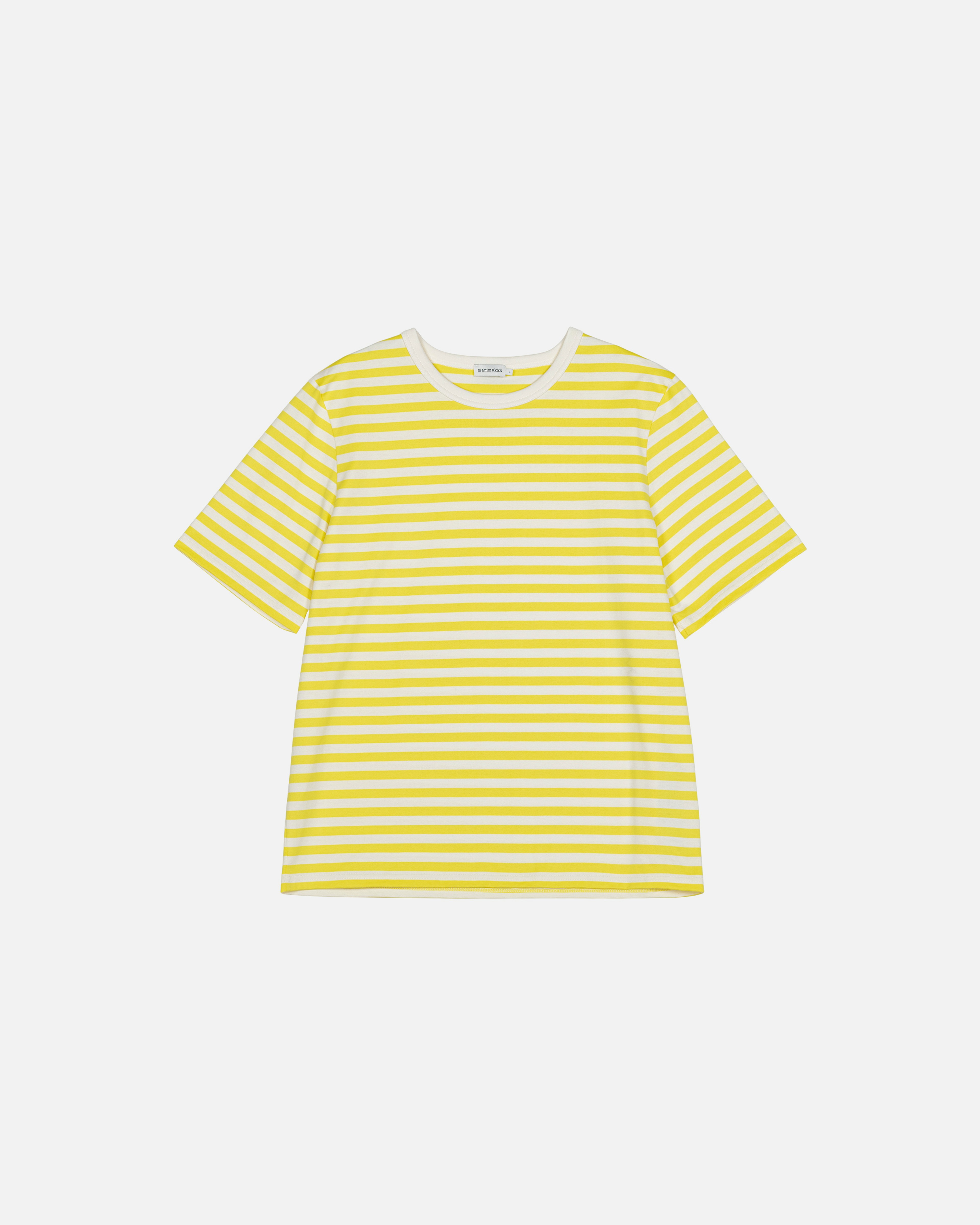 Tasaraita unisex, T-shirt, yellow, off white,