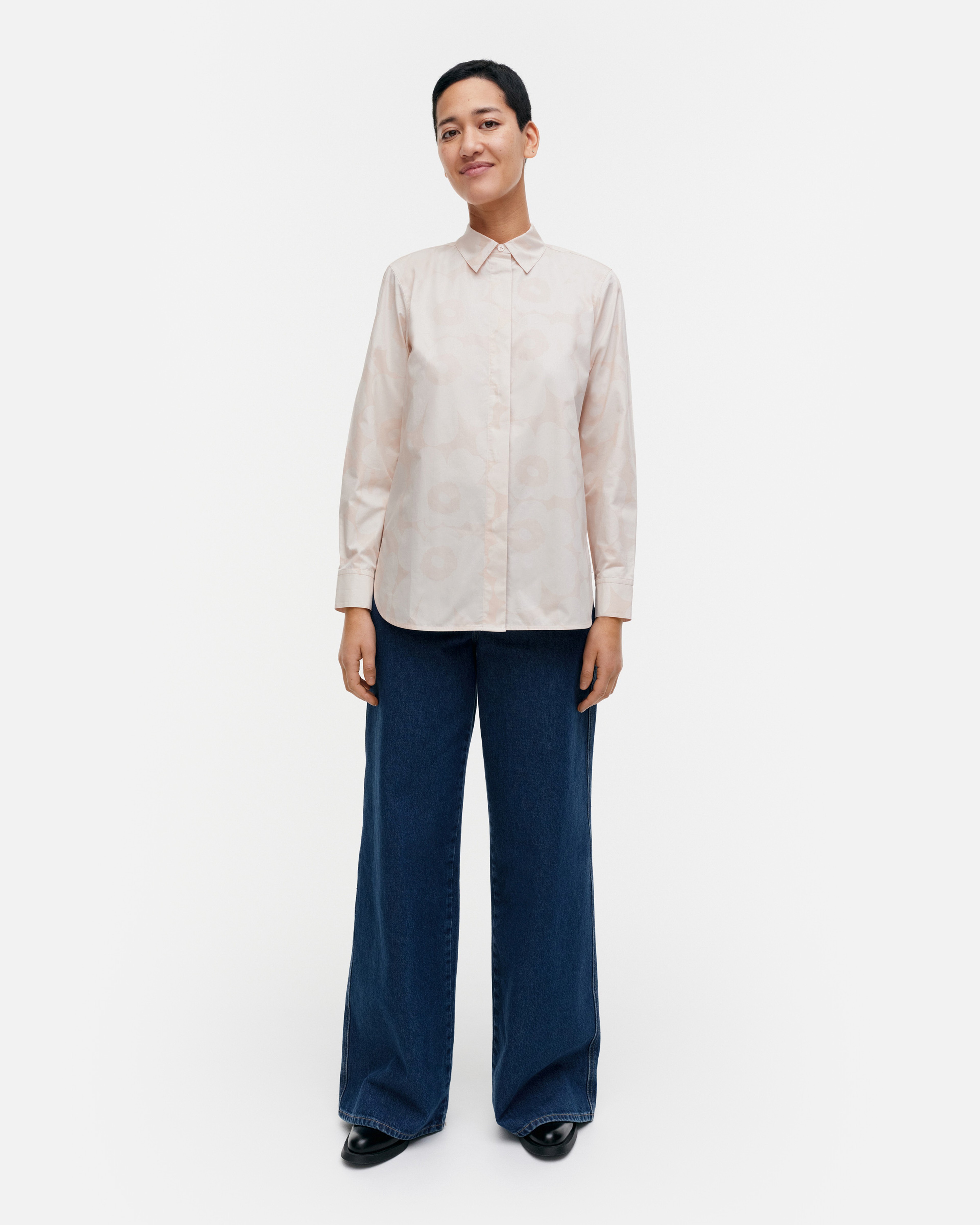 Tilla Unikko, Cotton poplin shirt, light pink, light pink,