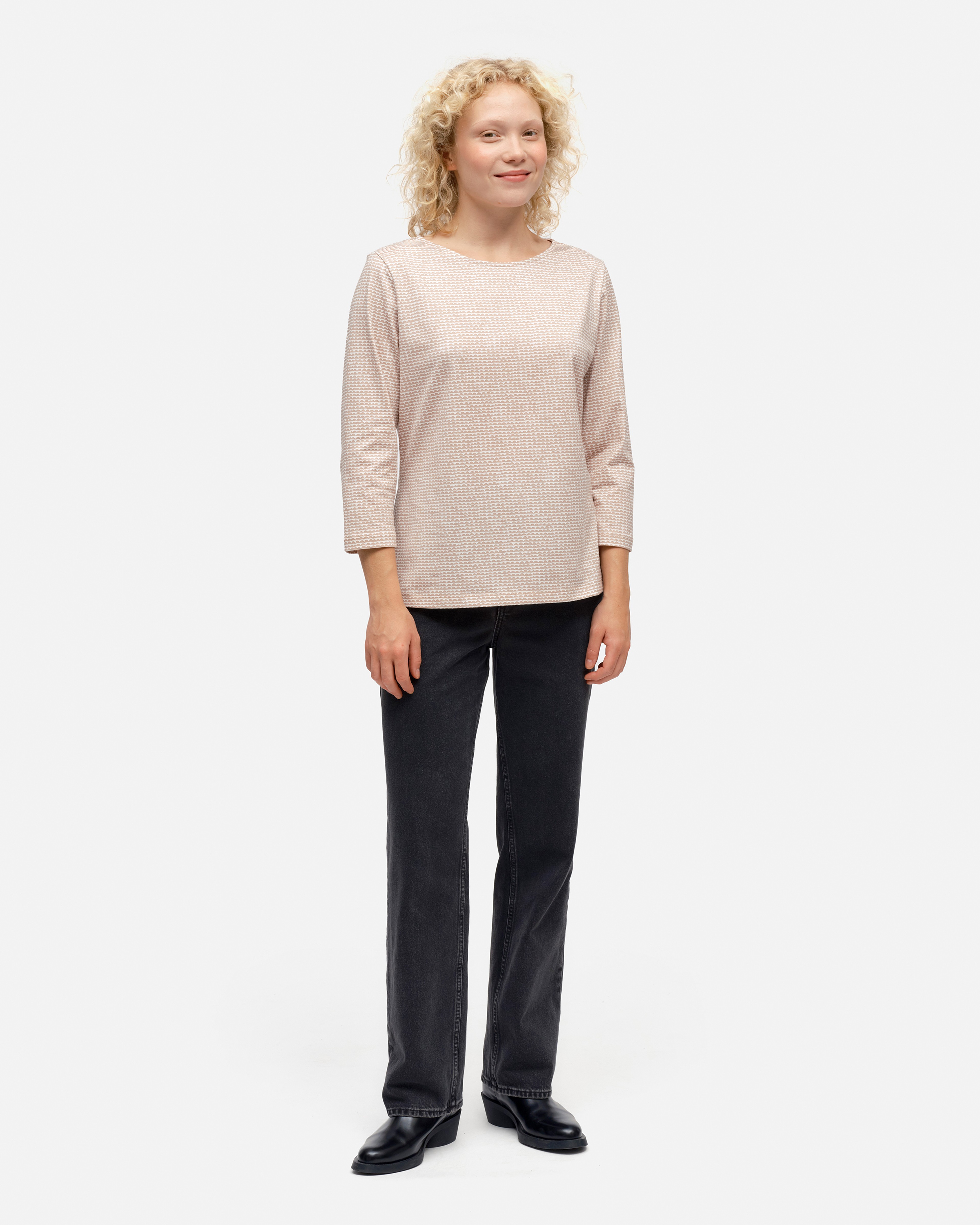 Ilma Papajo, Cotton jersey shirt, off-white, beige,