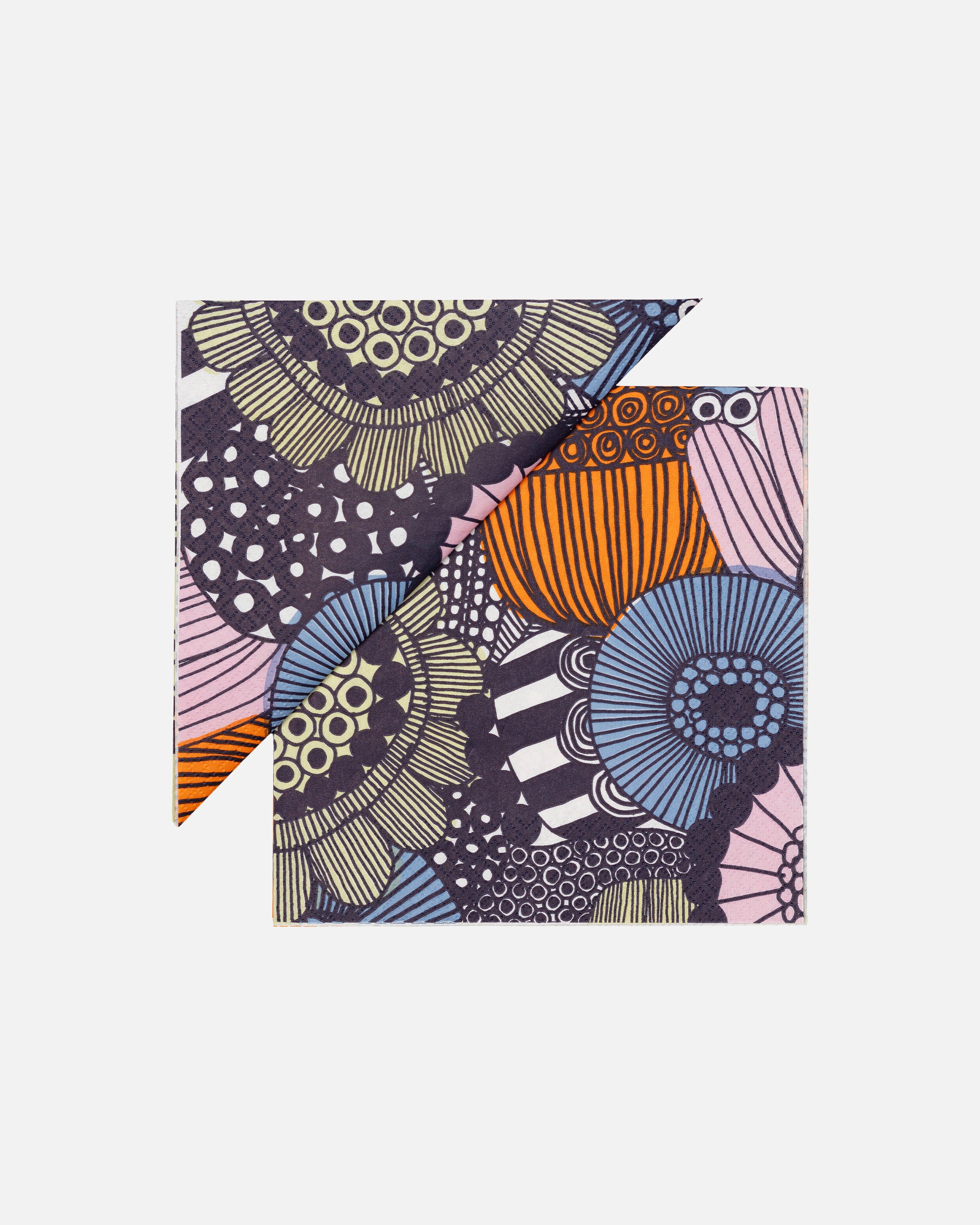 Siirtolapuutarha, Paper napkin 33x33 cm, white,light yellow,orange,