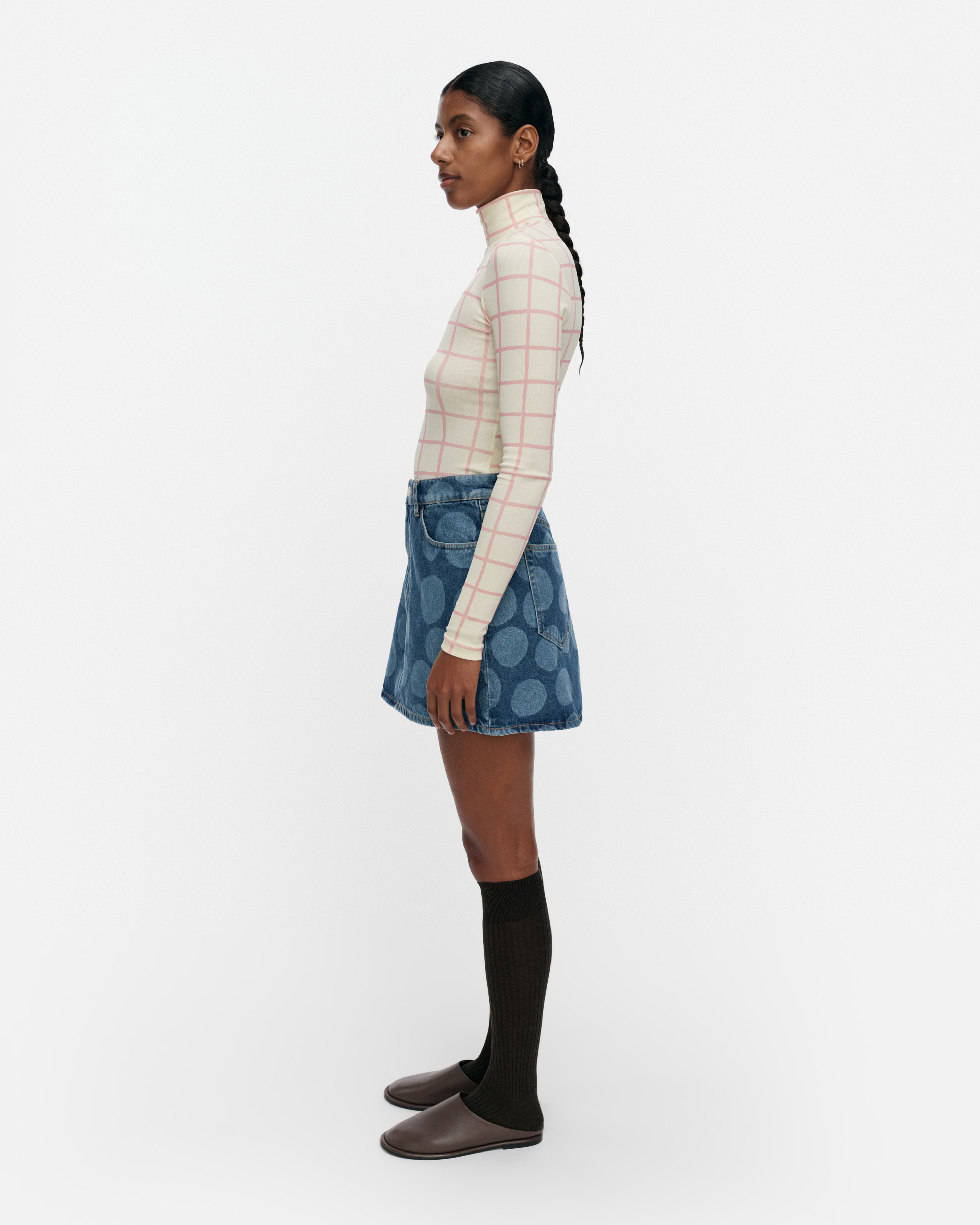Maridenim Ruudut Petrooli, Skirt, used indigo,