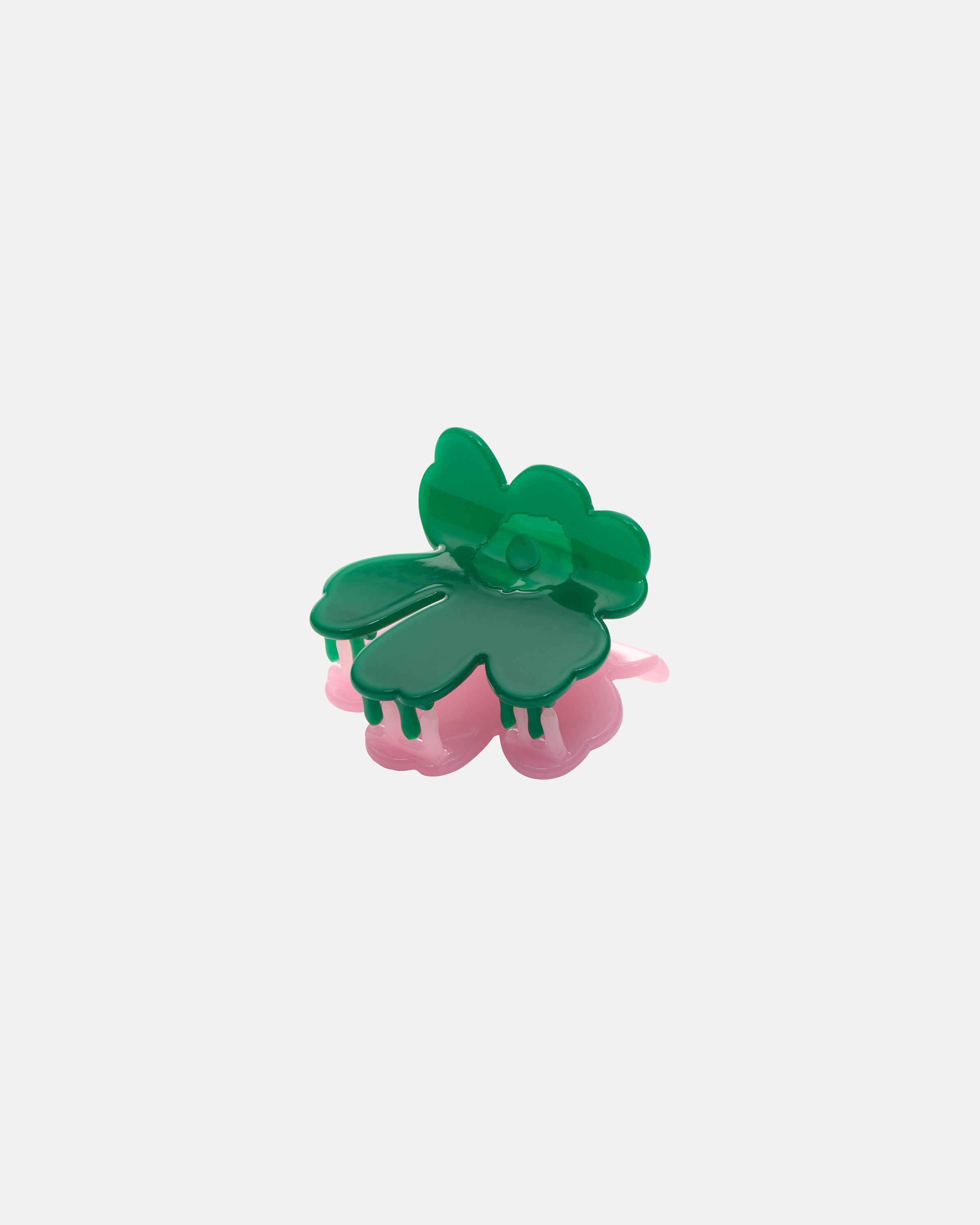 Unikko Hair Clip S Two-Tone pink, dark green | Marimekko