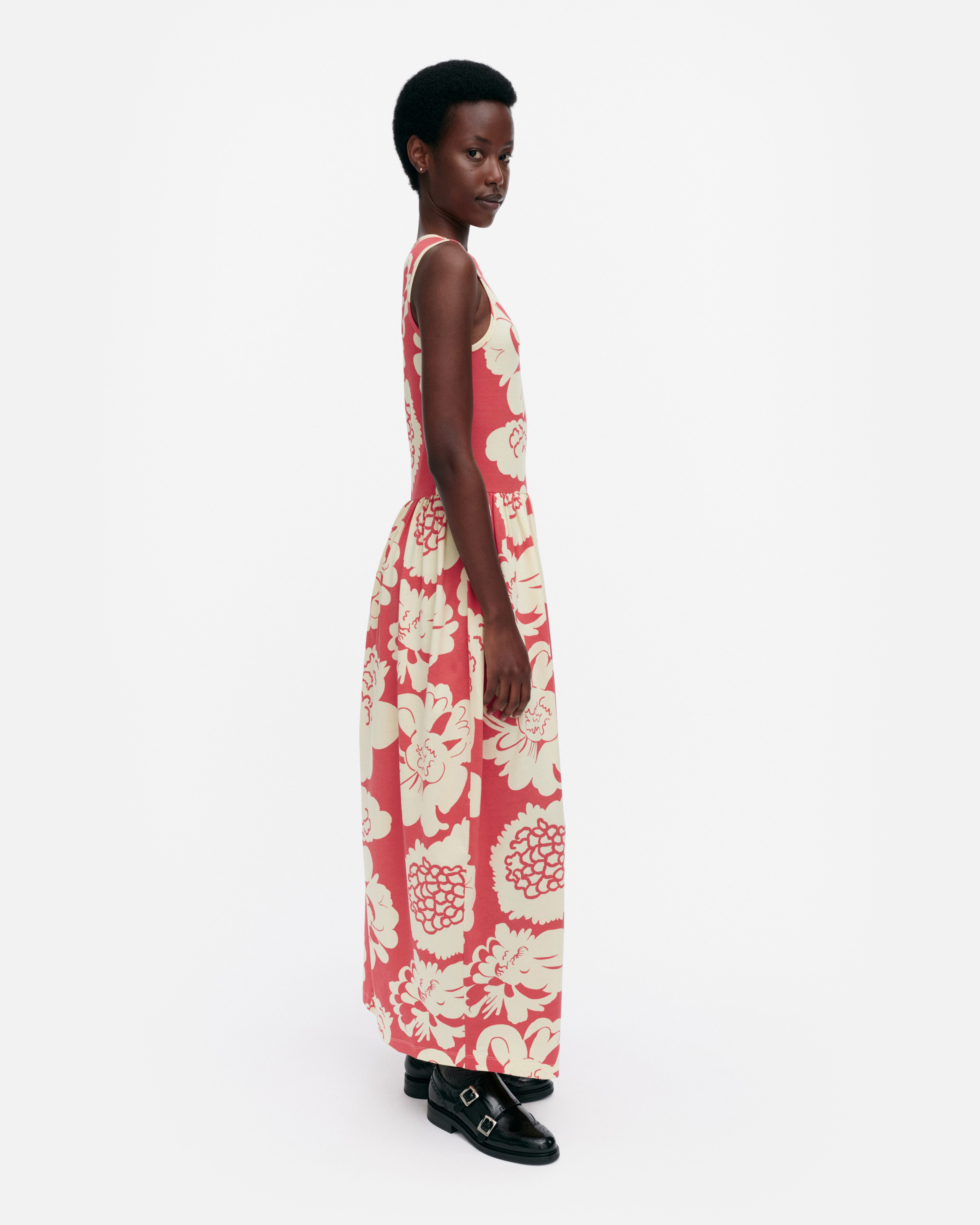 Drapèe Pioni, Dress, light yellow, red,