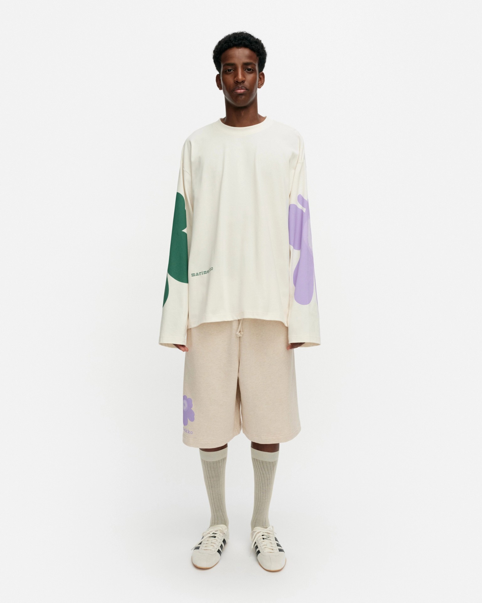 Siksak Unikko Placement, Kioski shirt, off white, lilac, green,