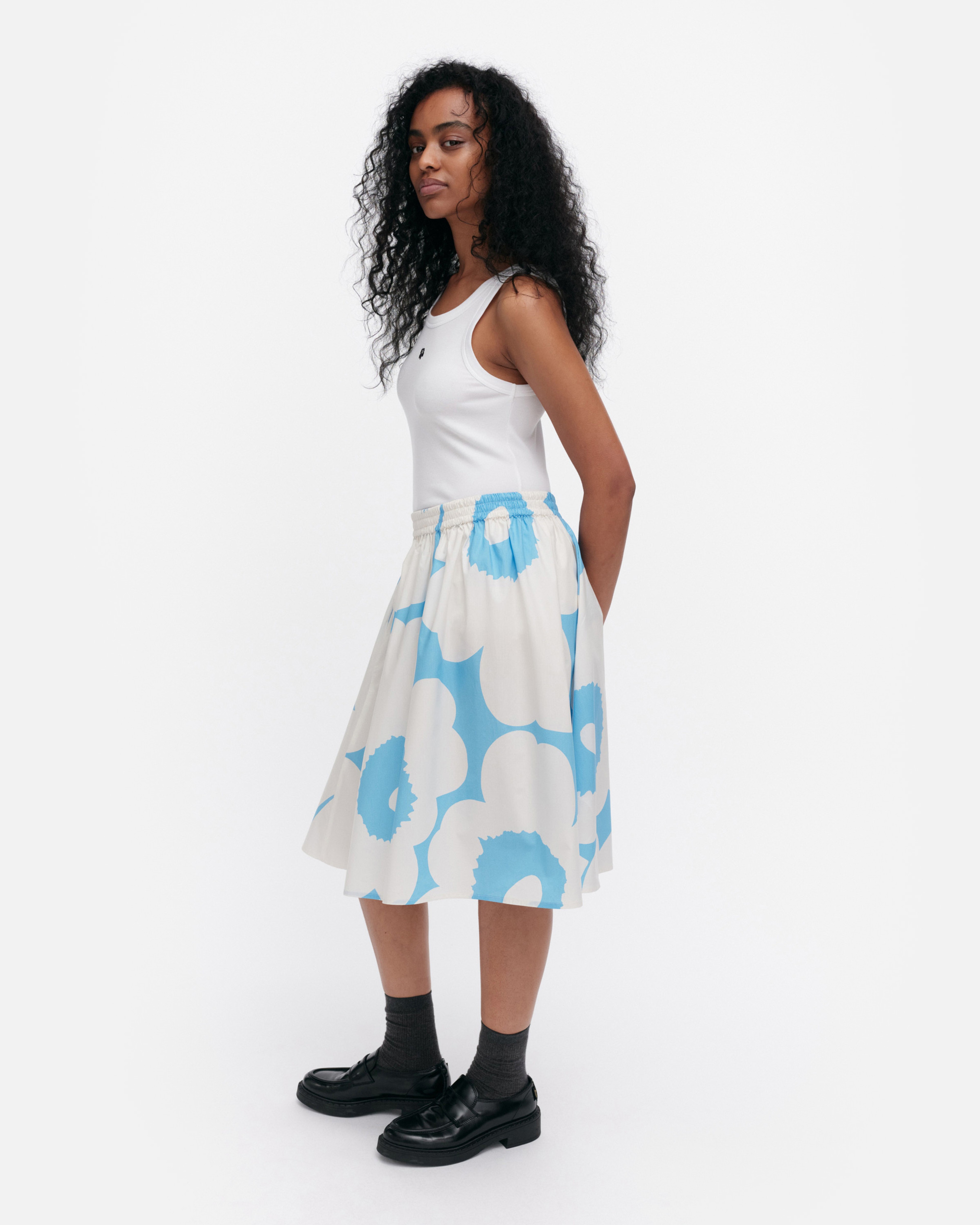 Poiminnot Unikko, Skirt, blue, off white,