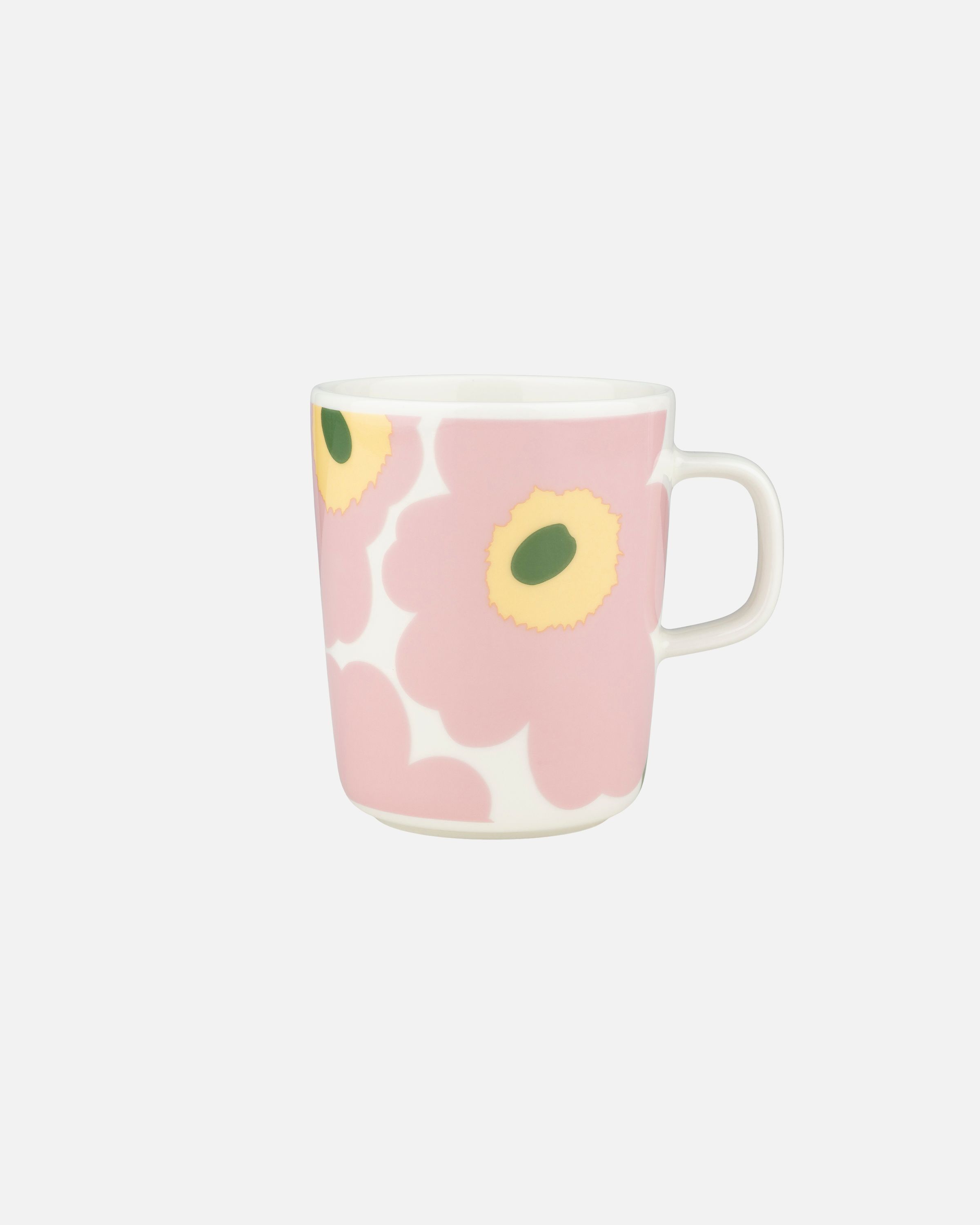 Oiva / Unikko Mug white, pink, lt.yellow, green | Marimekko
