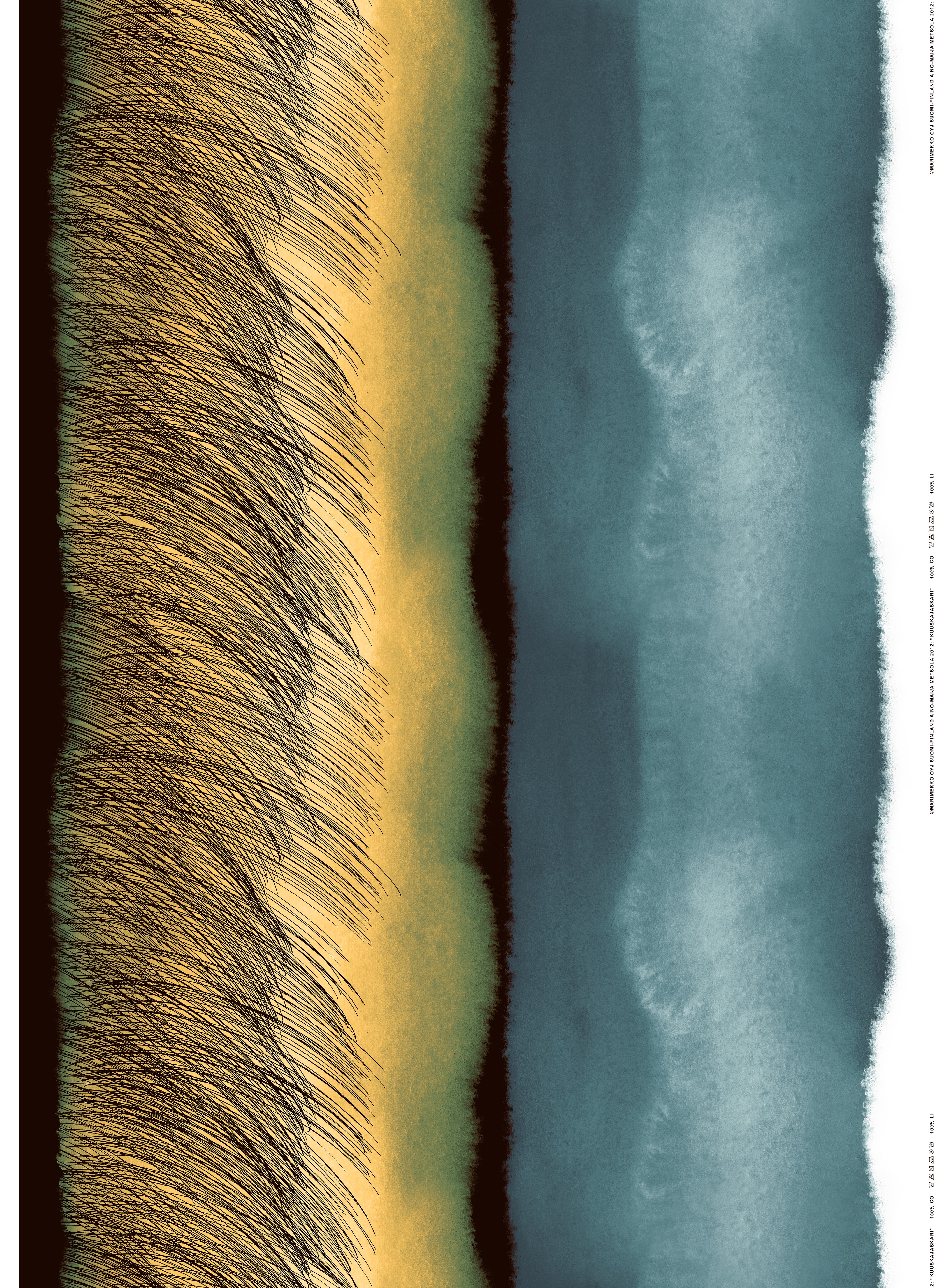 Kuuskajaskari, Linen fabric, gray,yellow,black,