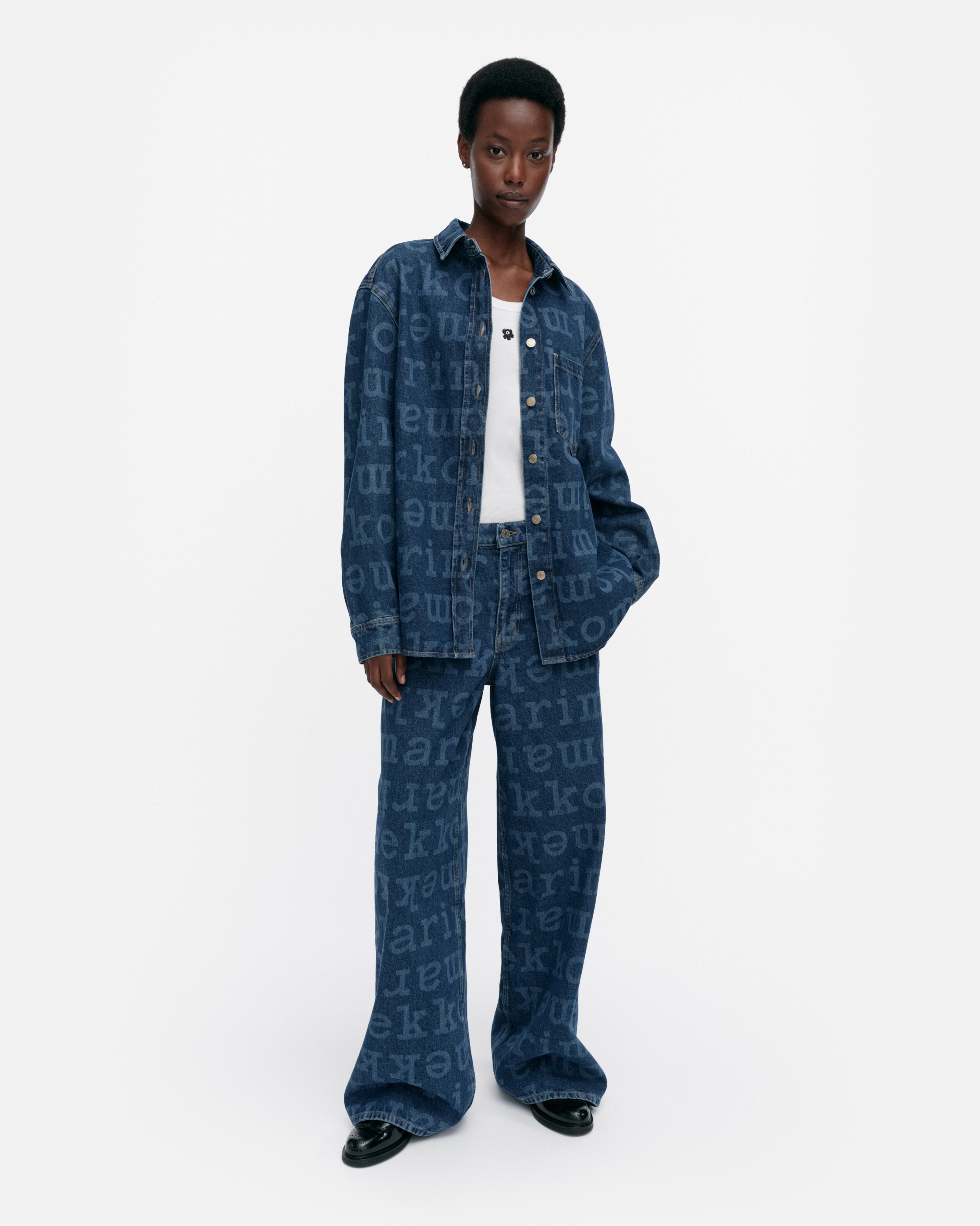 Maridenim Vaihe Logo, Denim shirt, mid indigo,