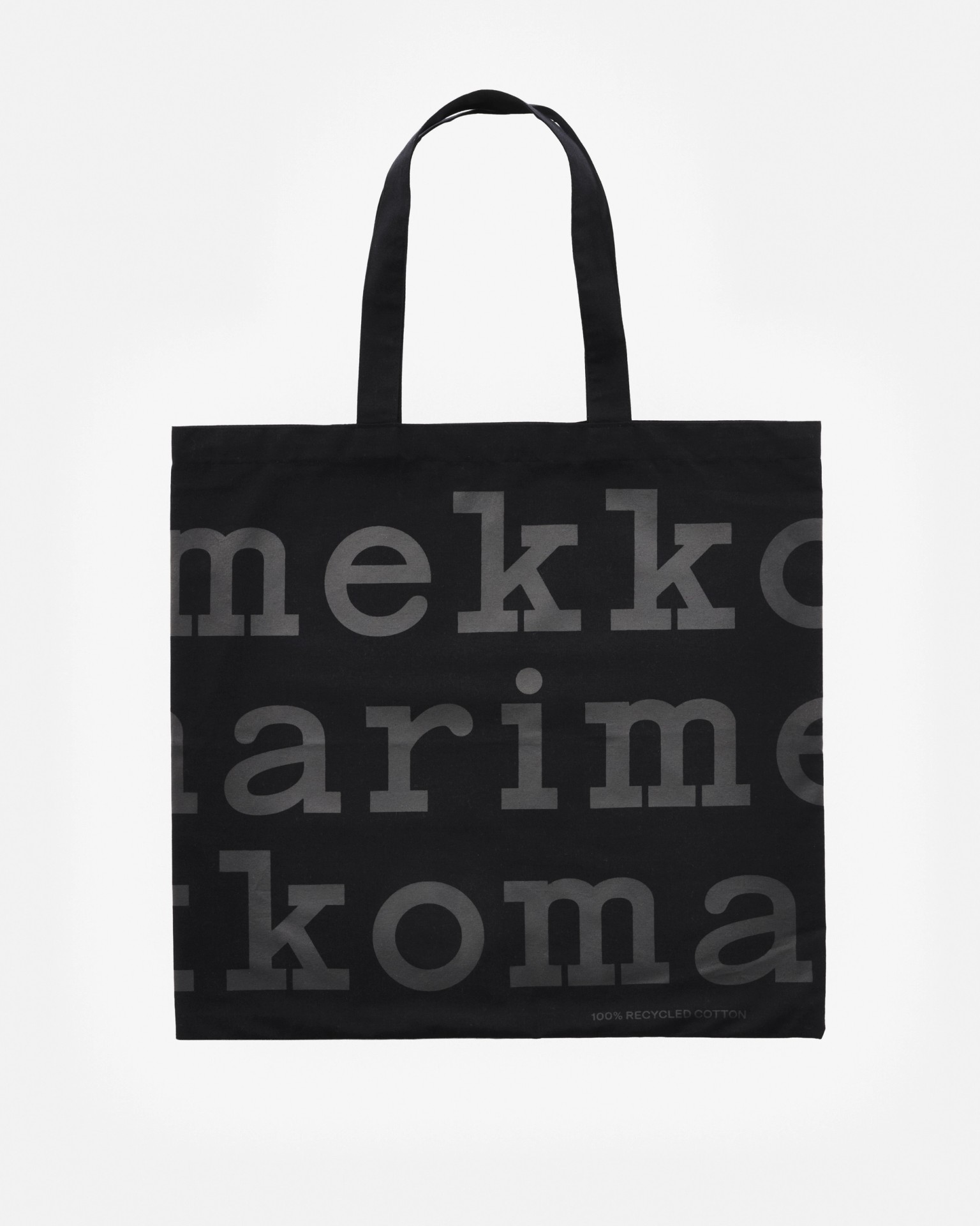 Logo cotton tote bag, black, black,