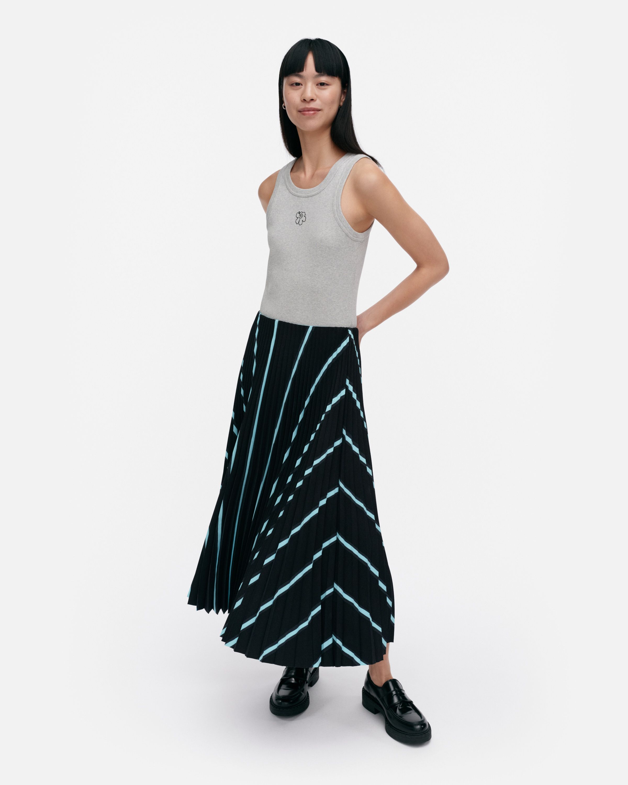 ☆ marimekko ☆ Myy Puhveli ブルー 558 - プリーツスカート Myy Puhveli Skirt | Marimekko