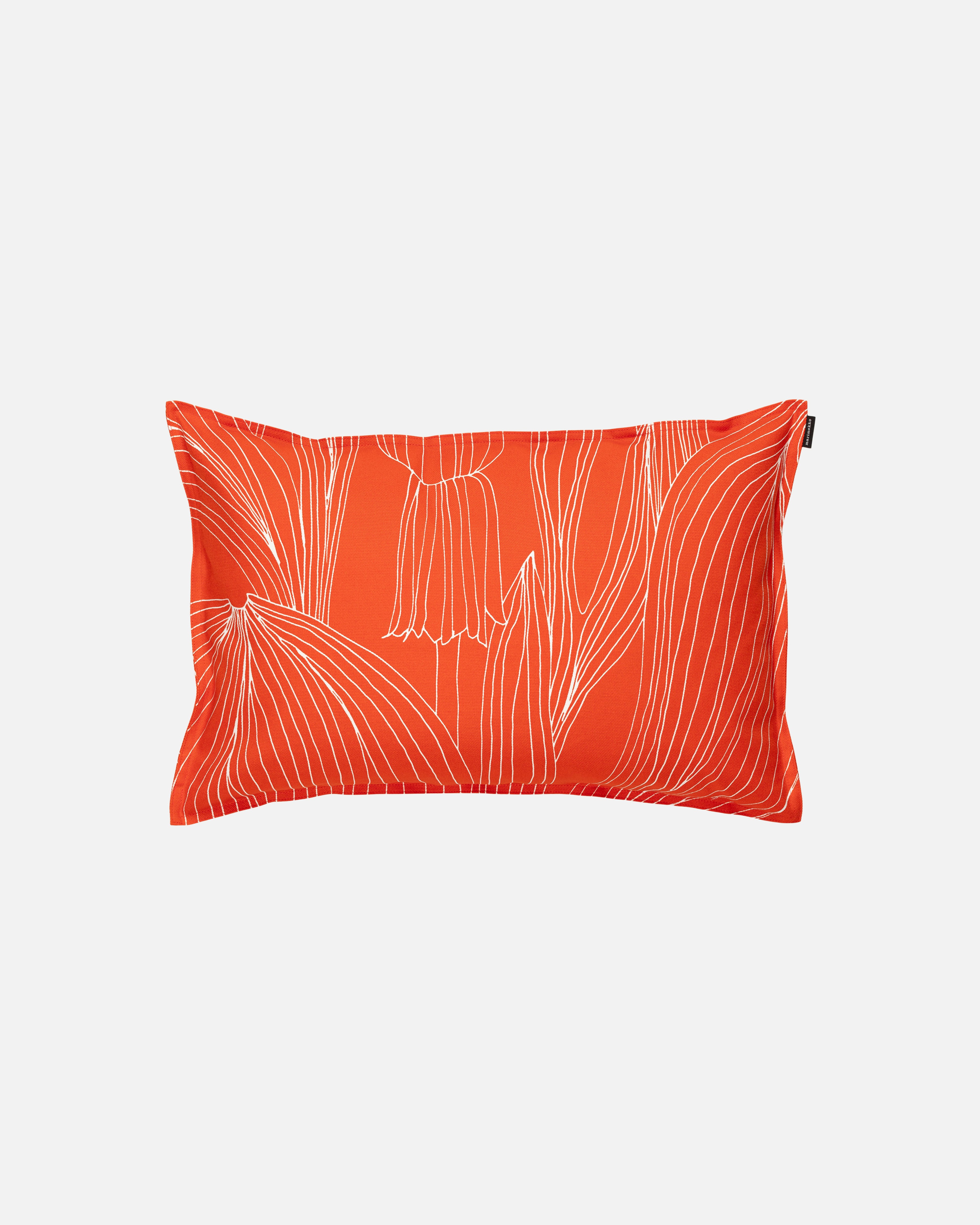 Kukat Puhkeavat, Cushion cover 40x60 cm, tomato red, white,