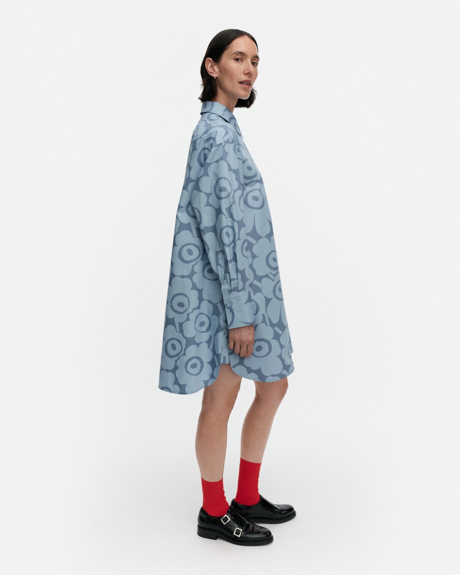 Kuvitelma Unikko, Cotton shirt dress, light blue, light blue,