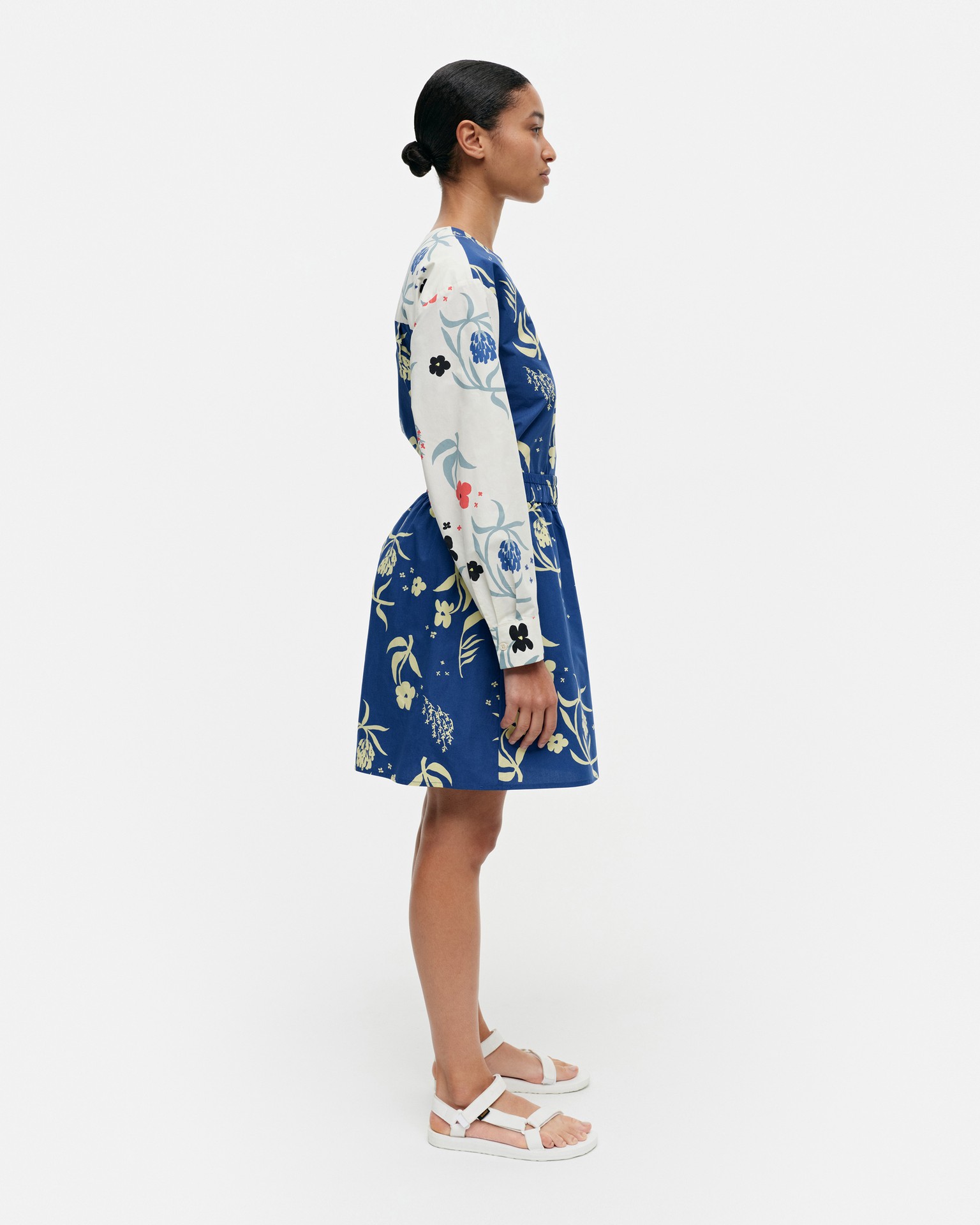 Guassi Herbaario, Cotton poplin shorts, blue, light yellow,