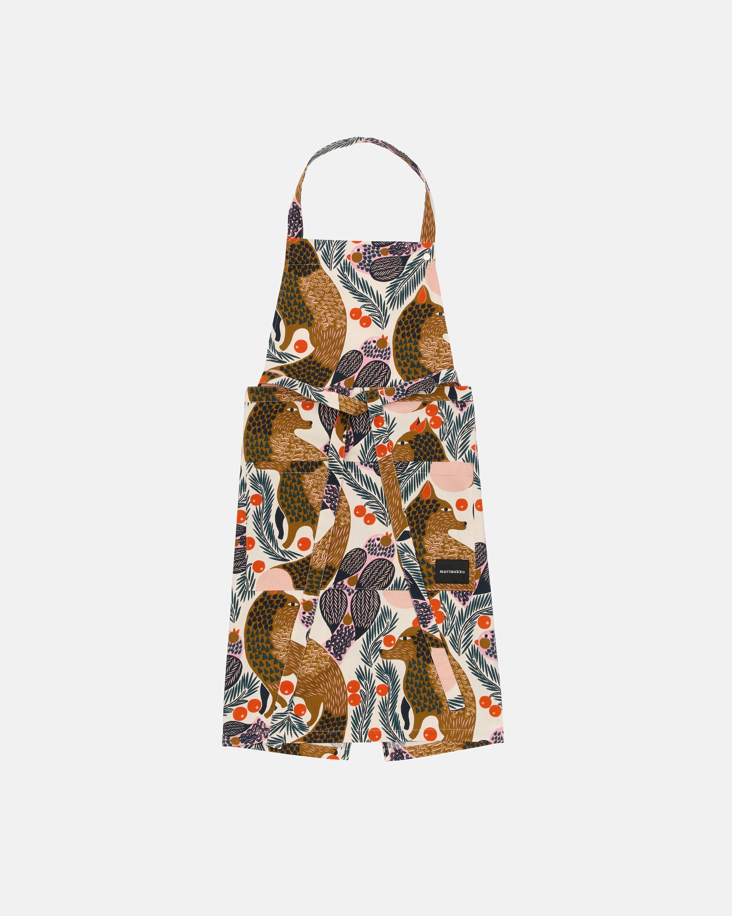 Pieni Ketunmarja Apron white, multicolour | Marimekko