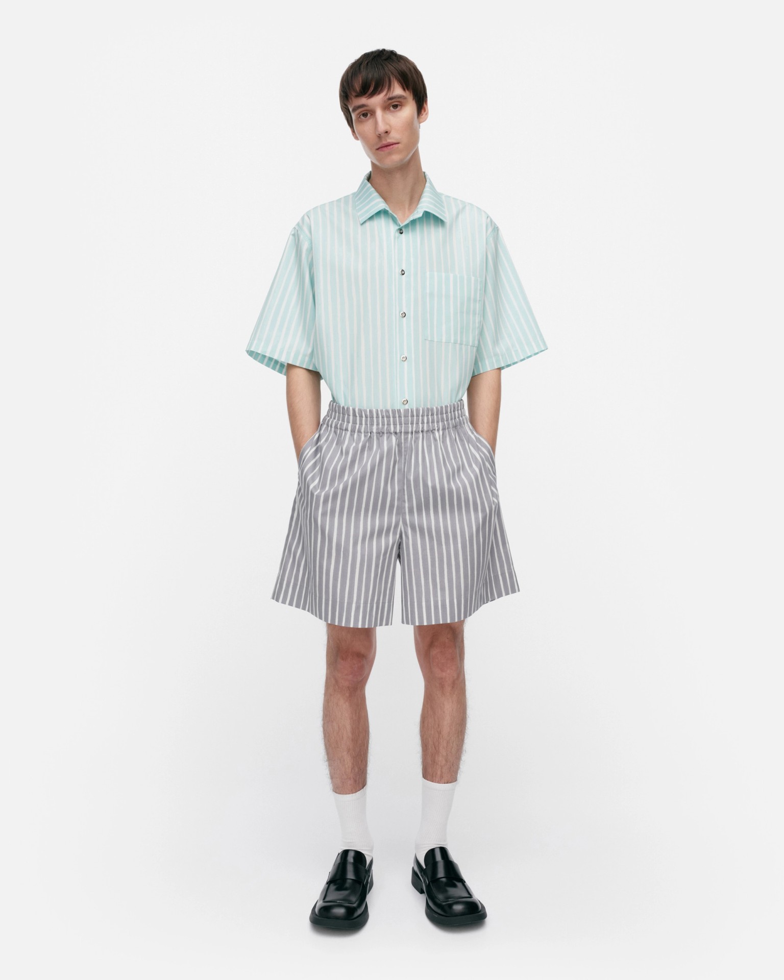 Jokapoika Shorts, Kioski shorts, grey, white,