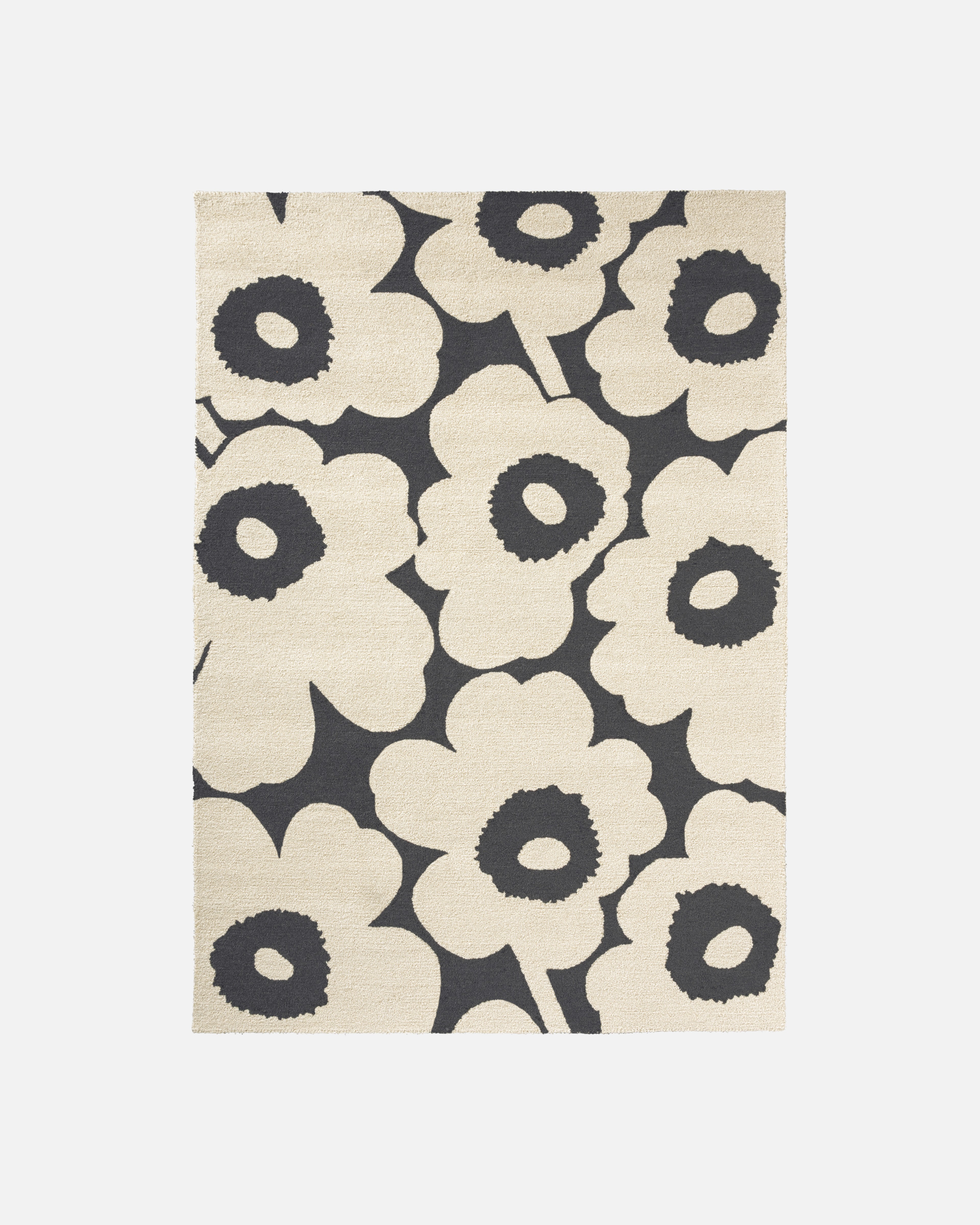 Unikko Outdoor, Rug 160 x 230 cm, charcoal, white,