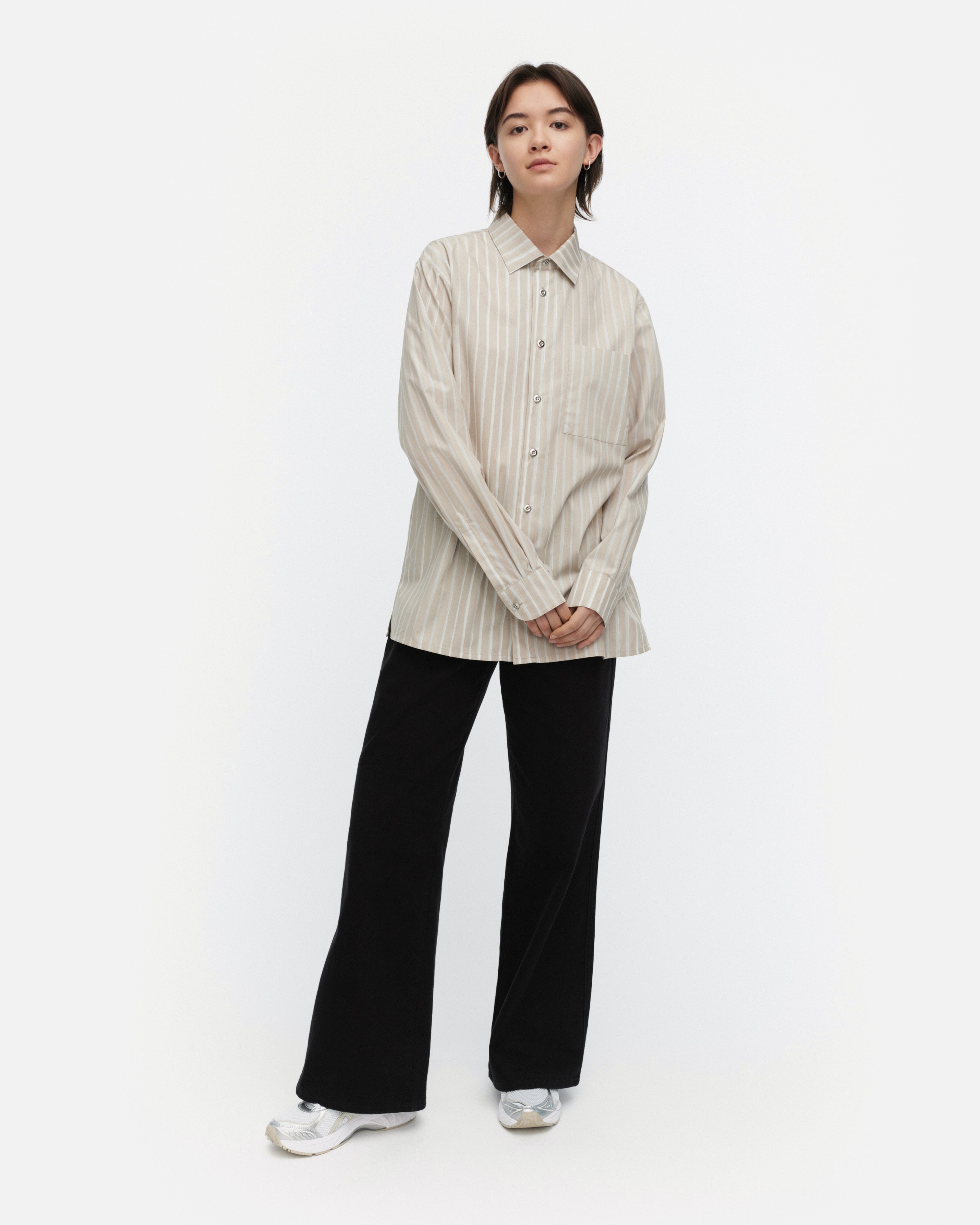 Jokapoika, Kioski cotton shirt, light grey, beige, white,