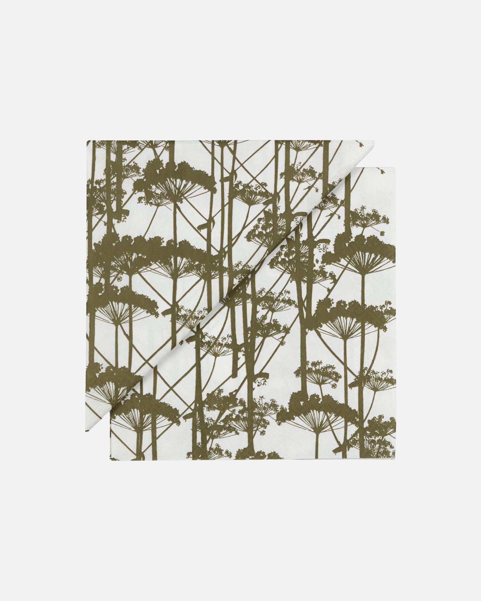 Putkinotko, Paper lunch napkin, olive green, white,