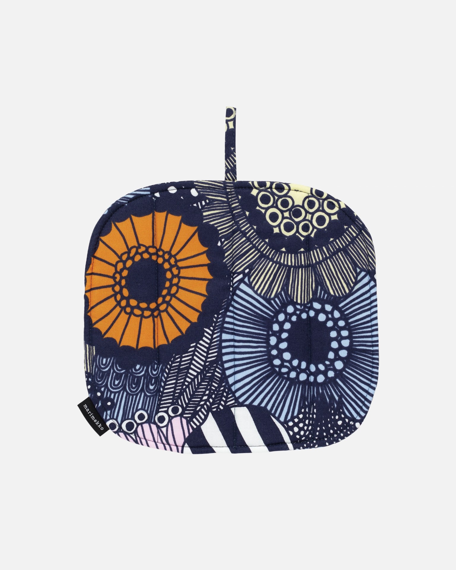 Siirtolapuutarha, Pot holder, white,lt.yellow,orange,lt.blue,