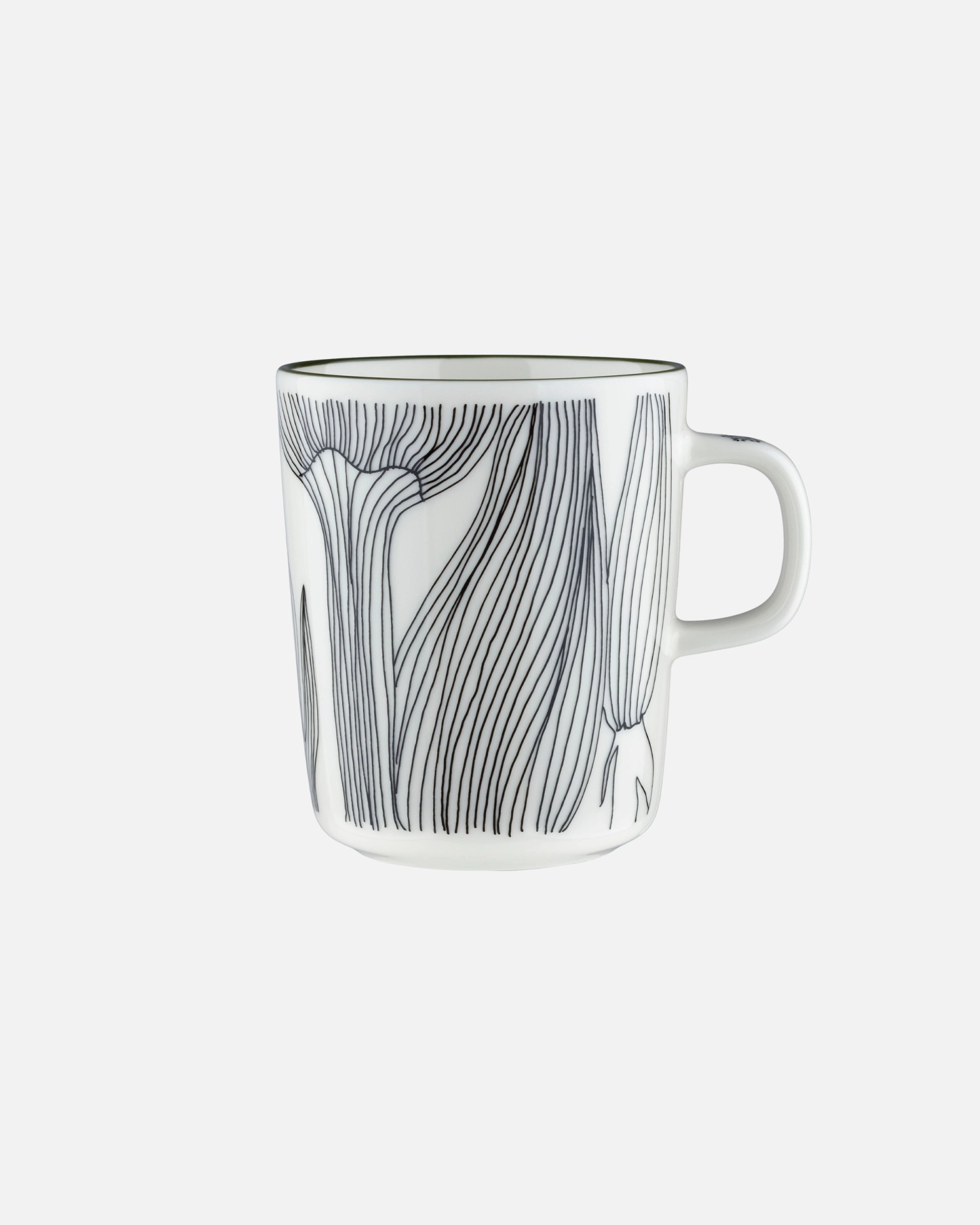 Oiva / Kukat Puhkeavat, Mug, white, forest green, black,