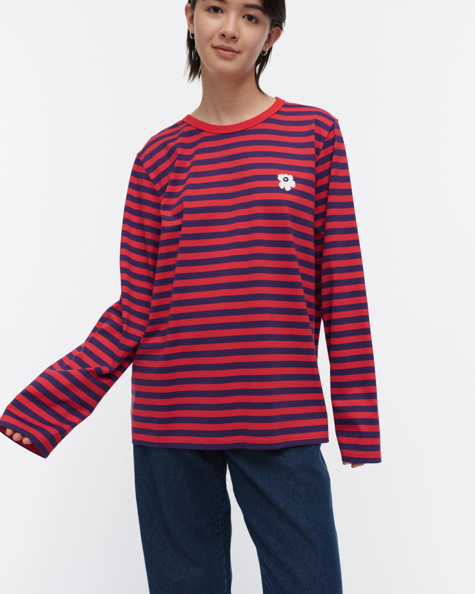 Tasaraita Unisex Unikko, Kioski jersey shirt, red, violet,