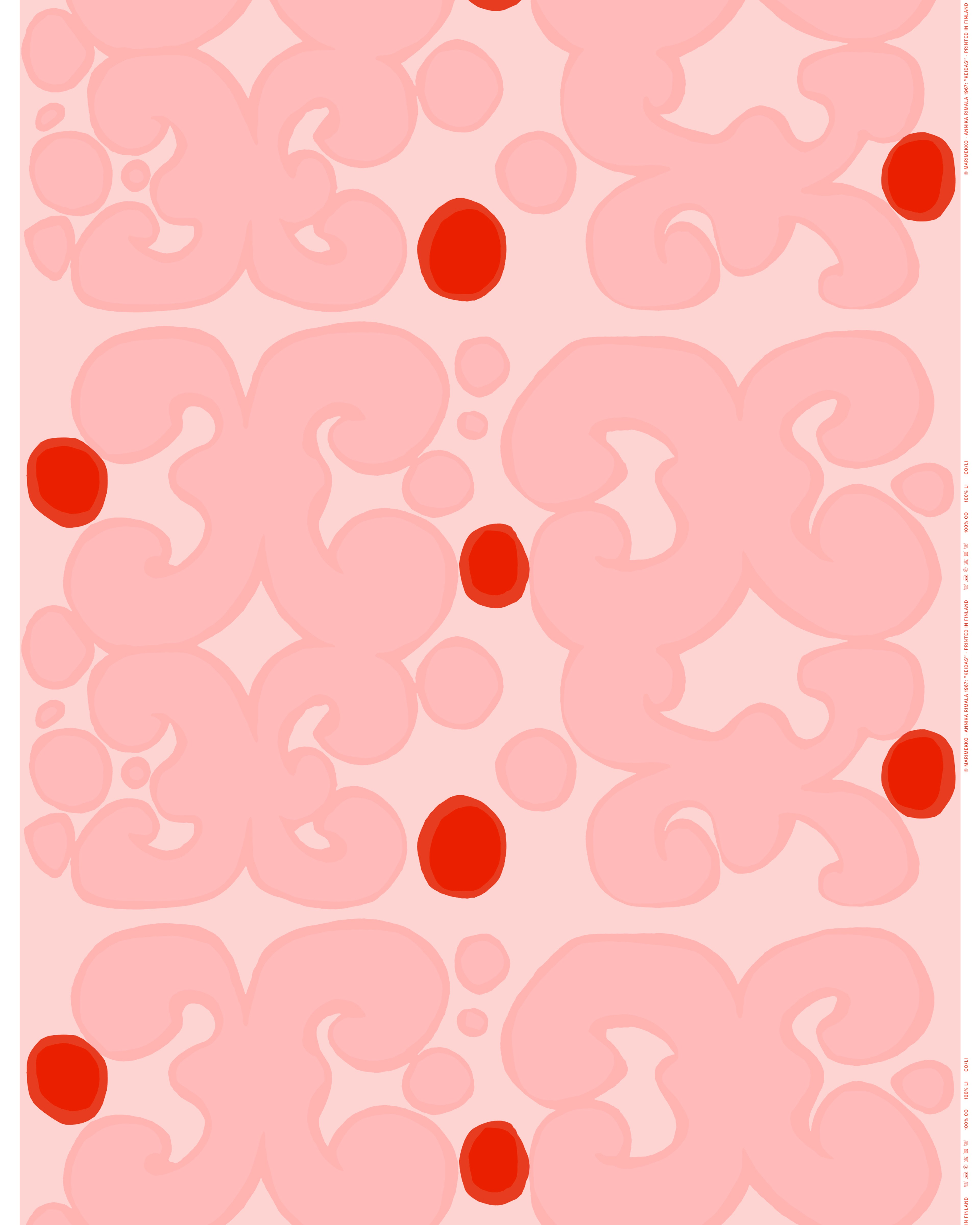 Keidas, Cotton fabric, powder, pink, orange red,