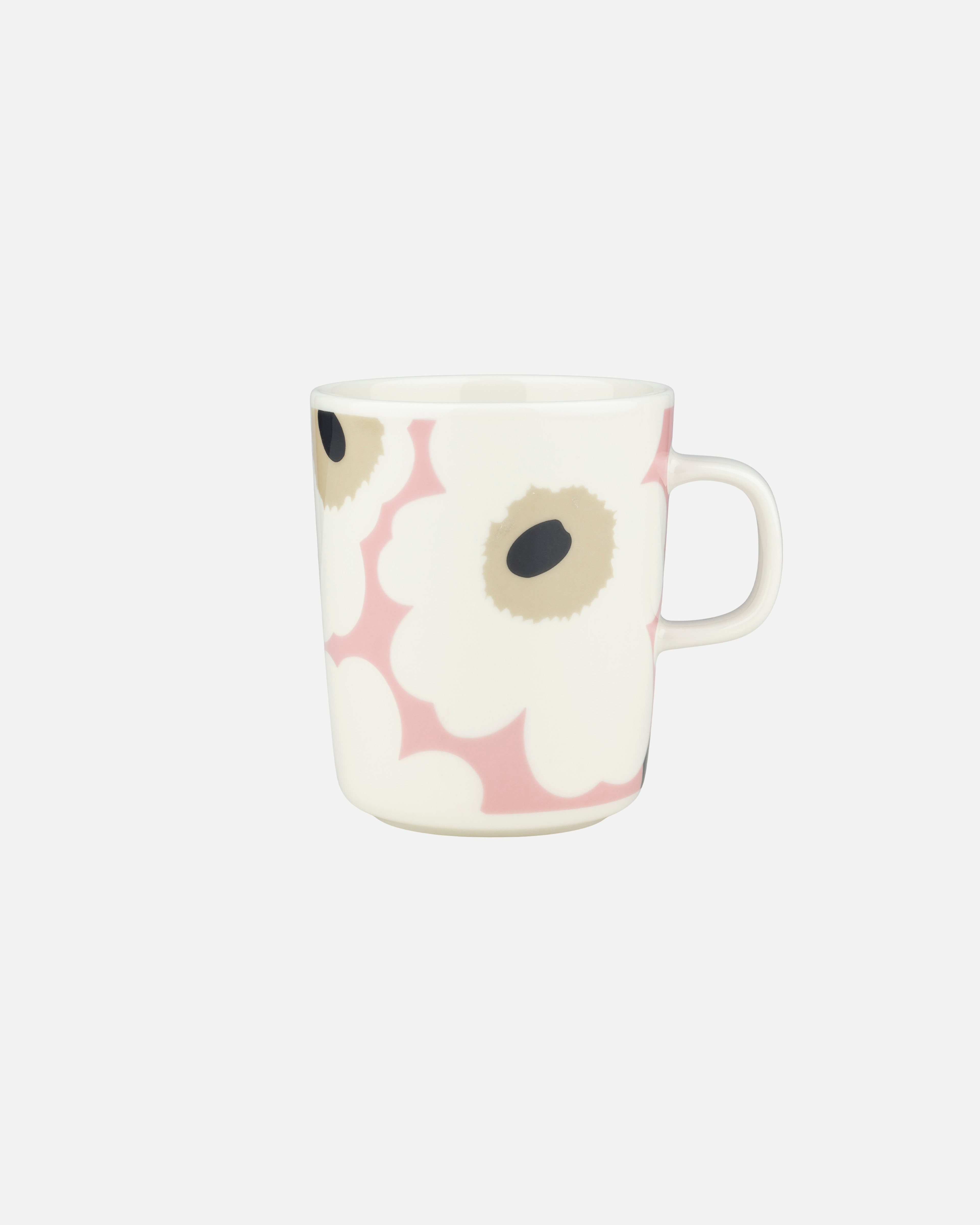 Oiva / Unikko, Mug 2,5 dl, off white,pink,sand,charcoal,