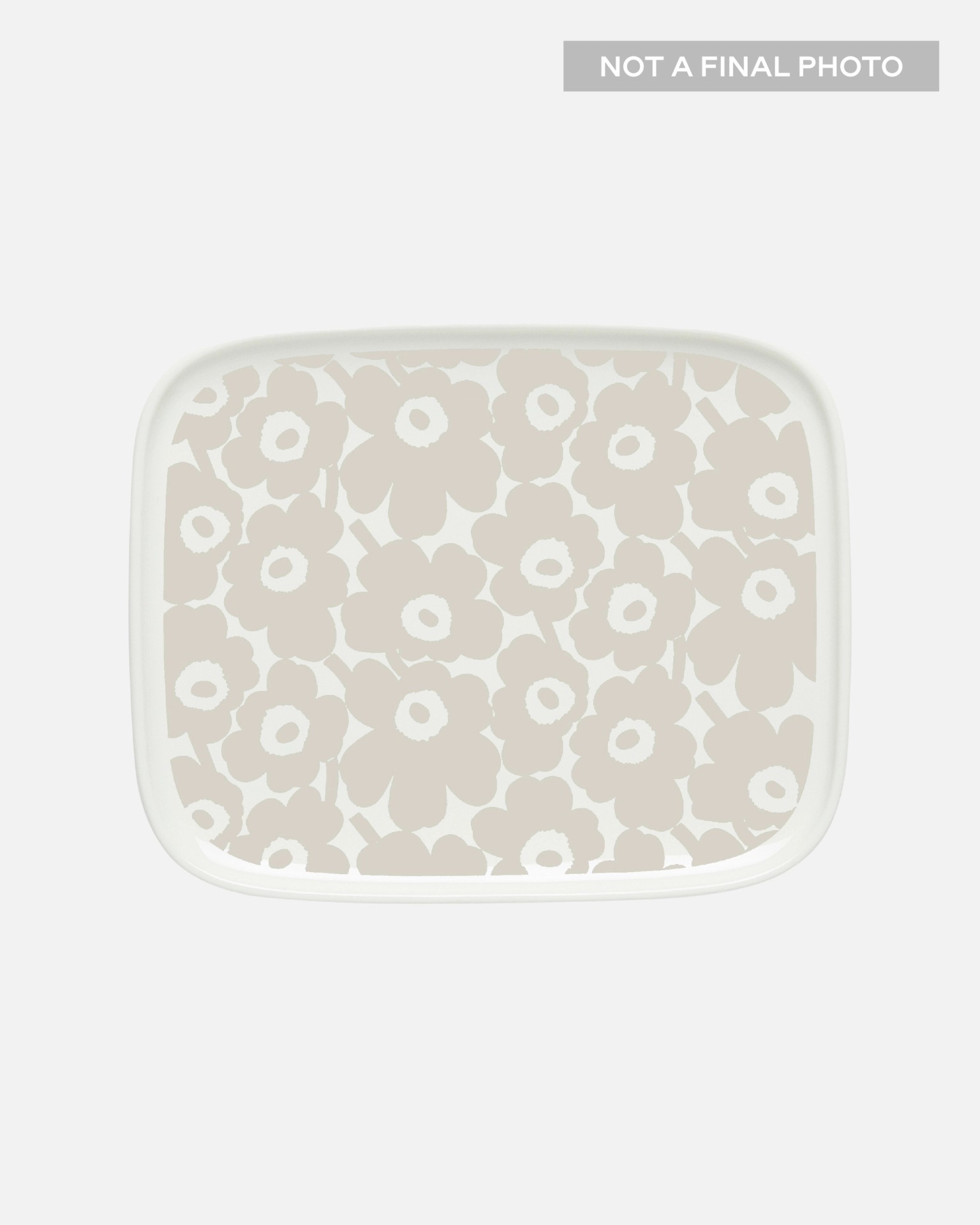 Oiva / Pikkuinen Unikko, Rectangular plate, white, straw,