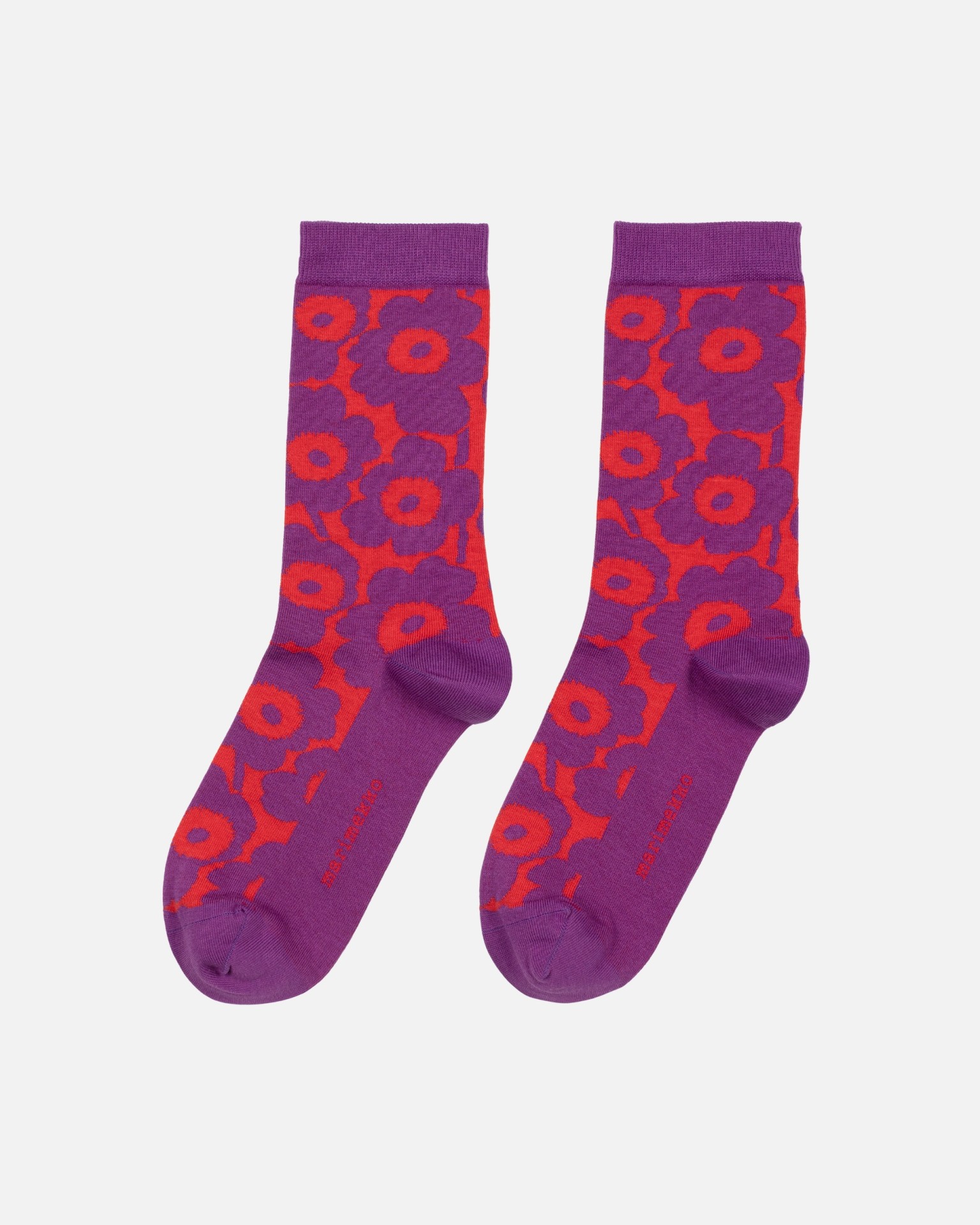 Linjaus Unikko, Socks, violet, red,