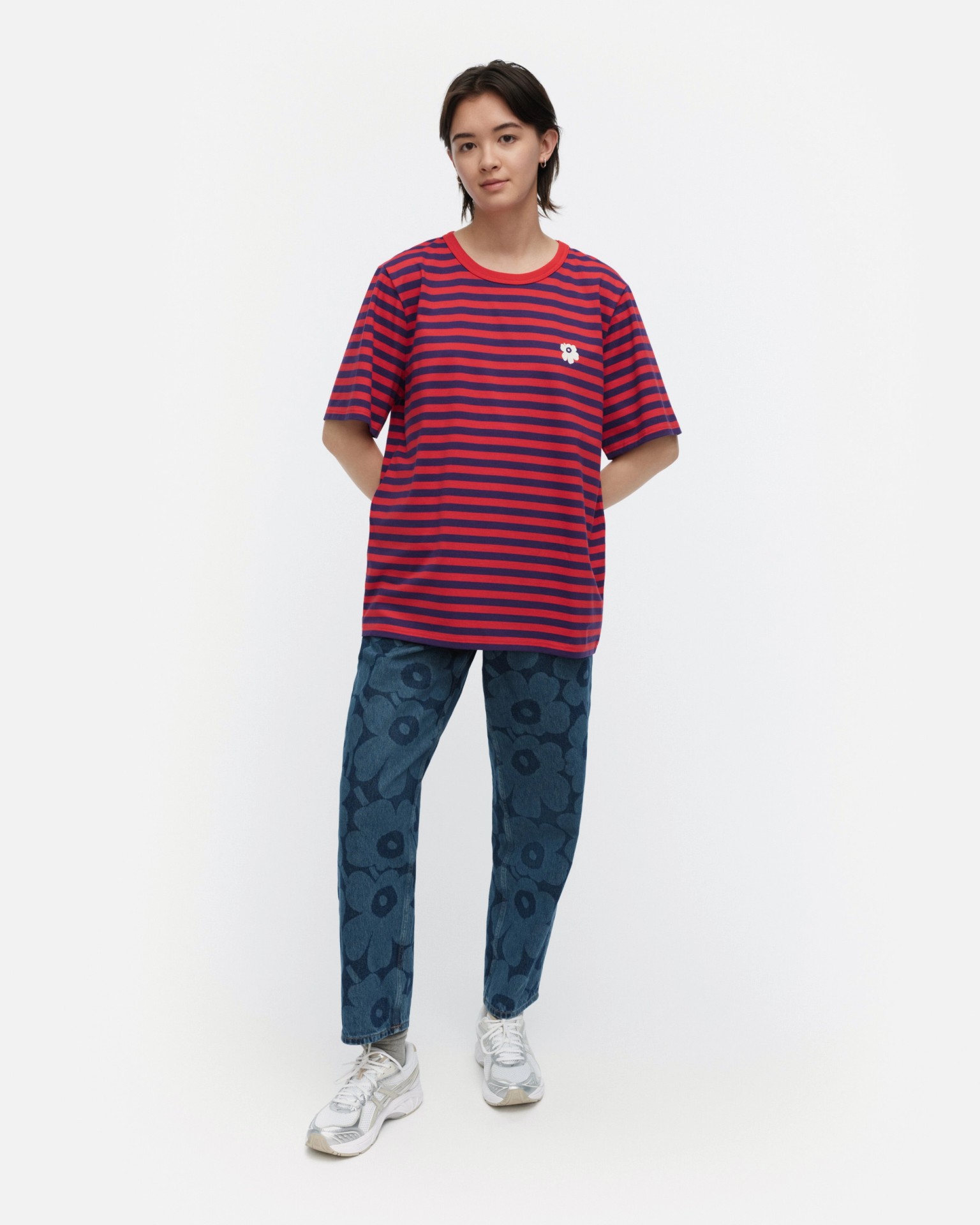 Tasaraita Unisex Unikko, Kioski t-shirt, red, violet,