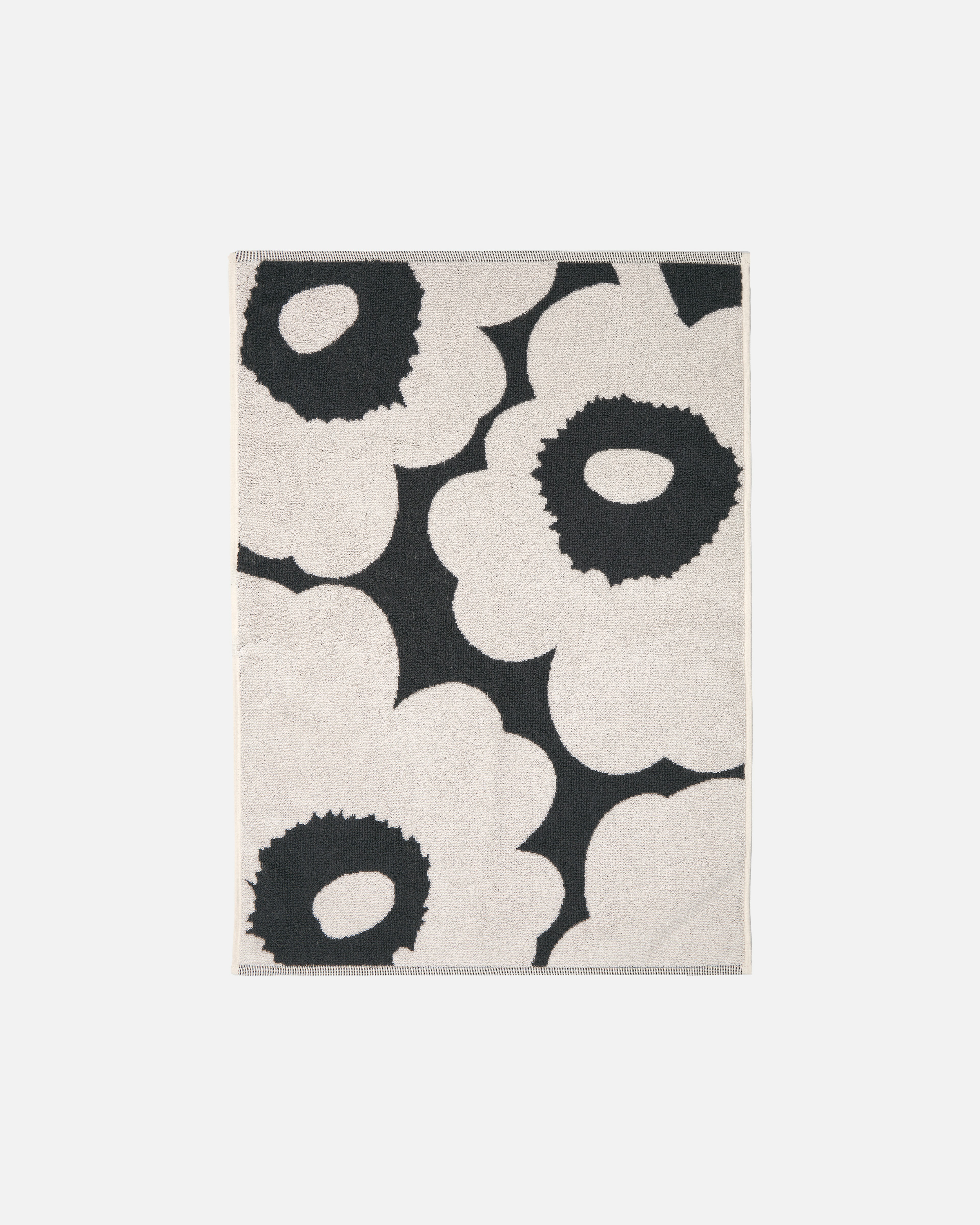 Unikko, Hand towel 50x70 cm, charcoal,off white,