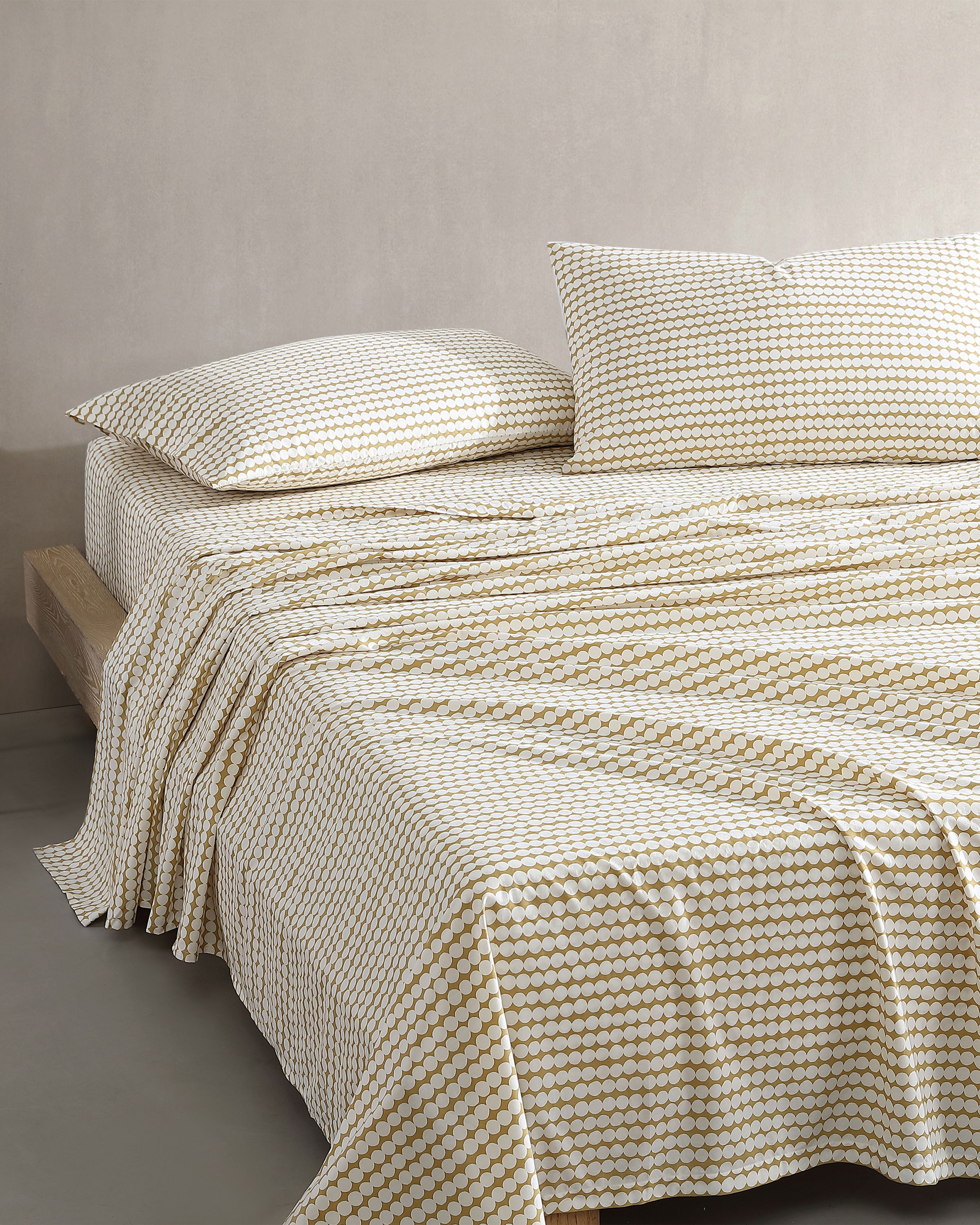 Pikku Rasymatto Queen, Sheet set, white, beige,