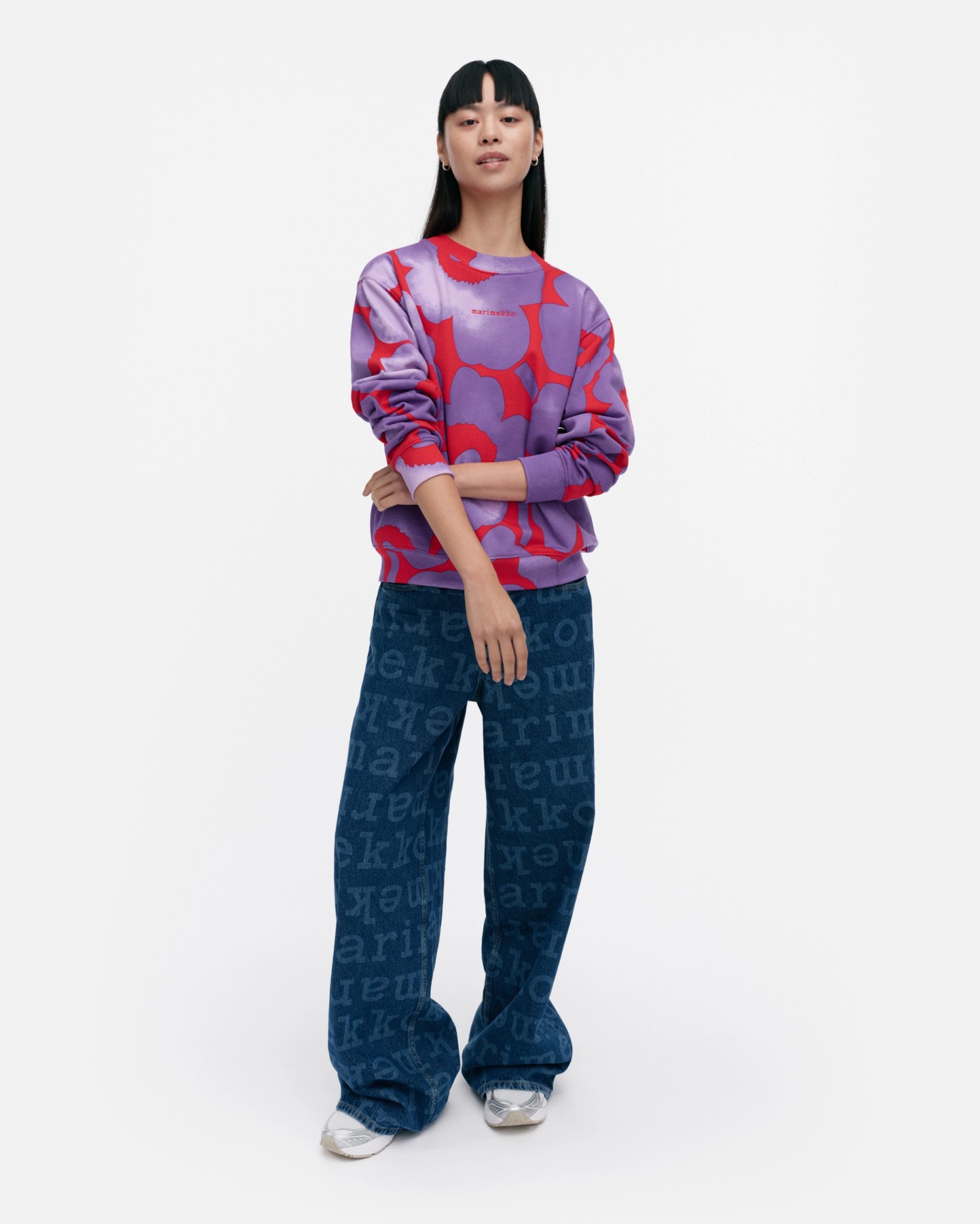 Leiot Akvarelli Unikko, Kioski sweatshirt, red, lilac,