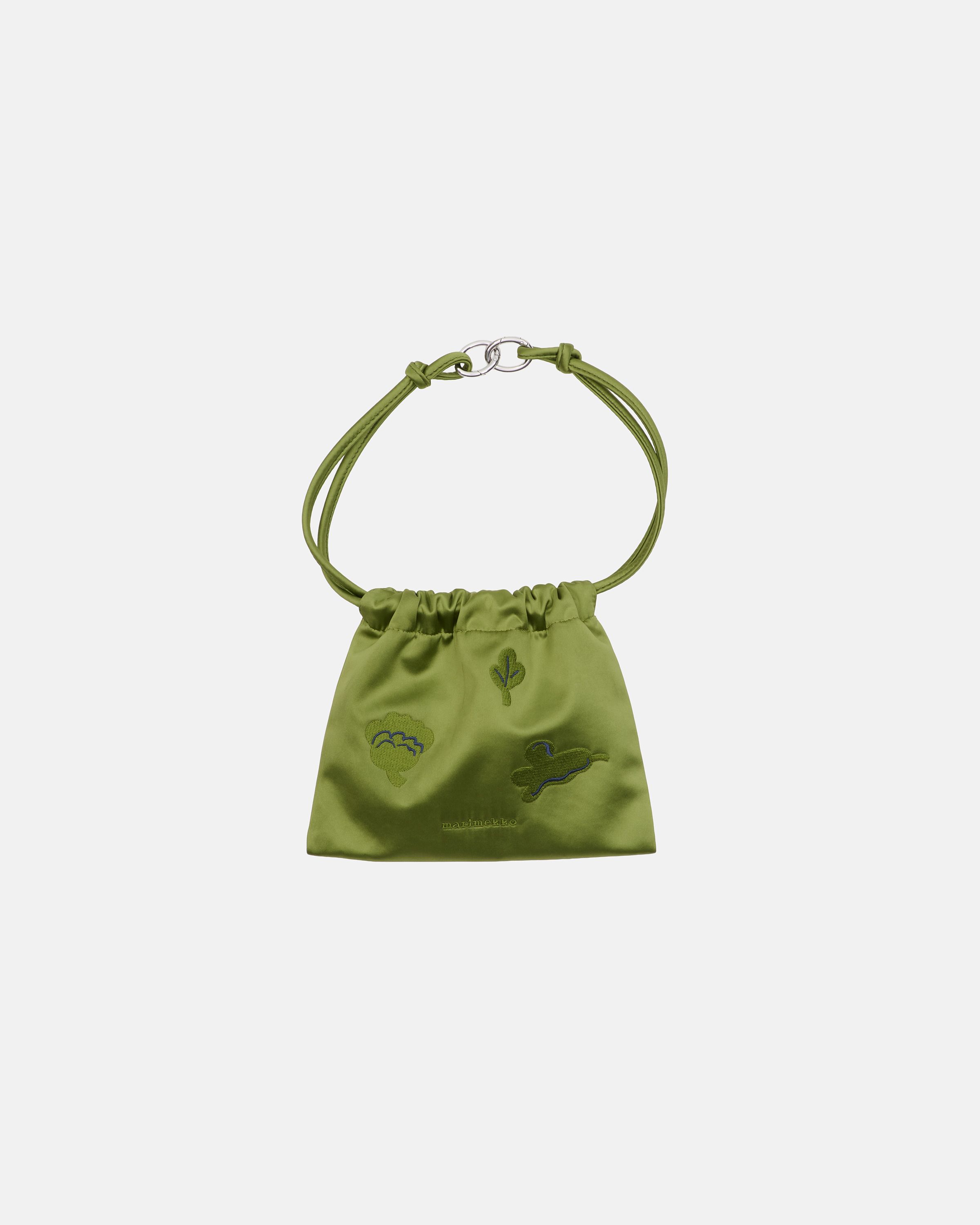 Cirra Satin Kukasta kukkaan Bag green, dark blue | Marimekko