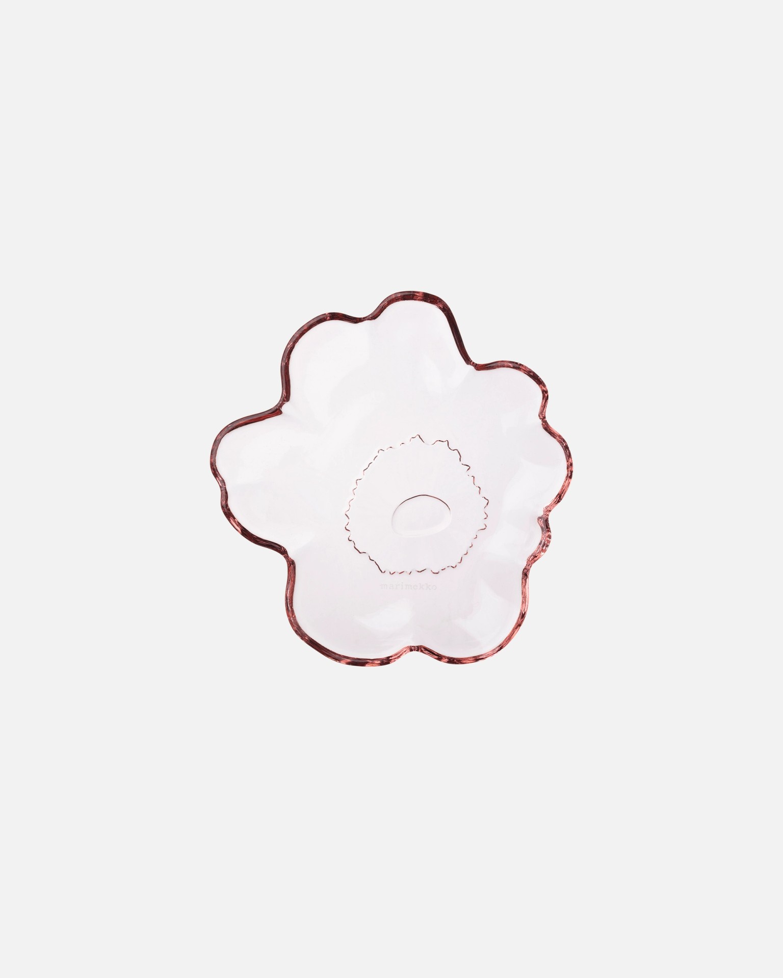 Unikko, Small glass plate, pink,