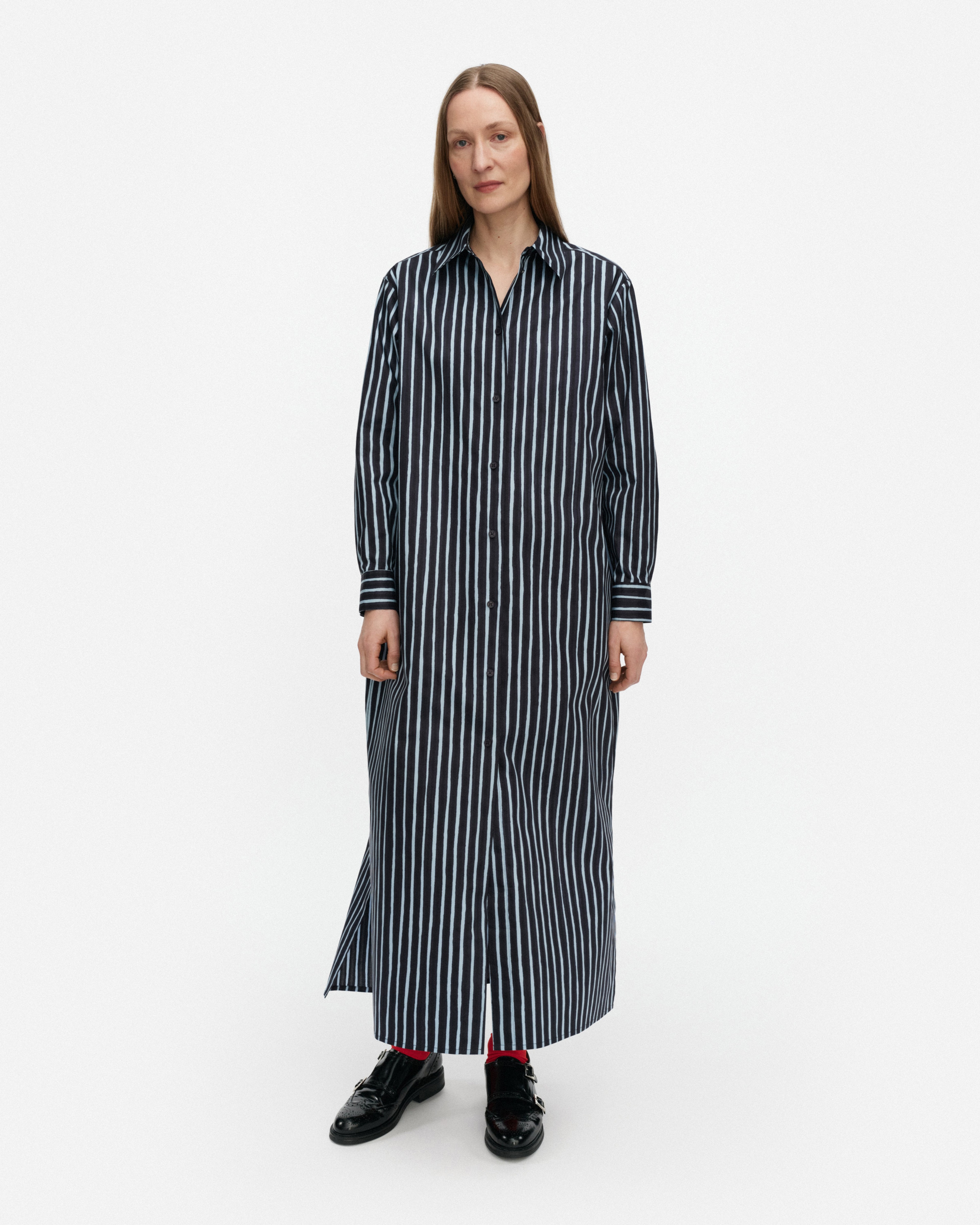Tekniikka Piccolo, Cotton shirt dress, dark blue, light blue,