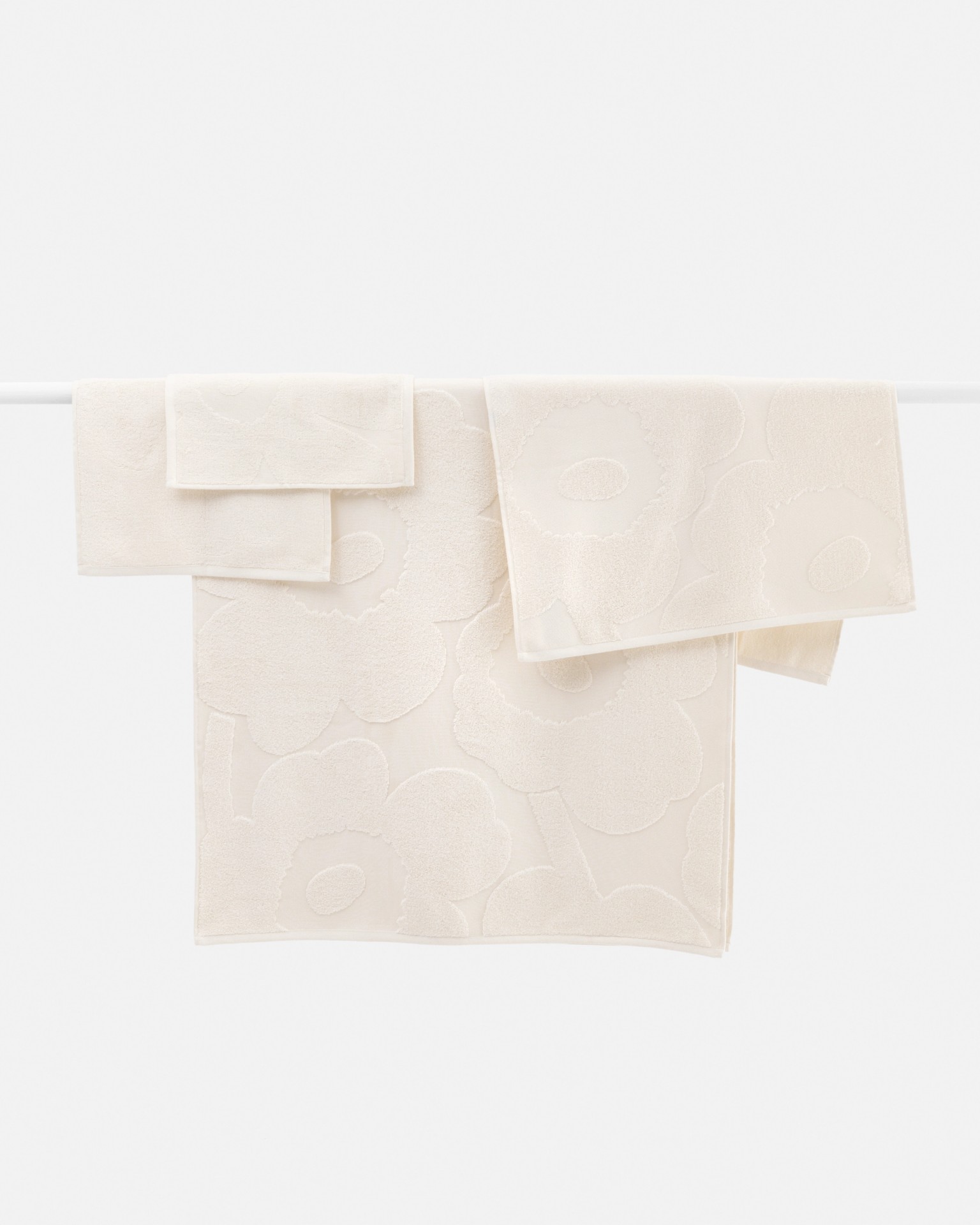 Unikko solid, Washcloth, ivory,