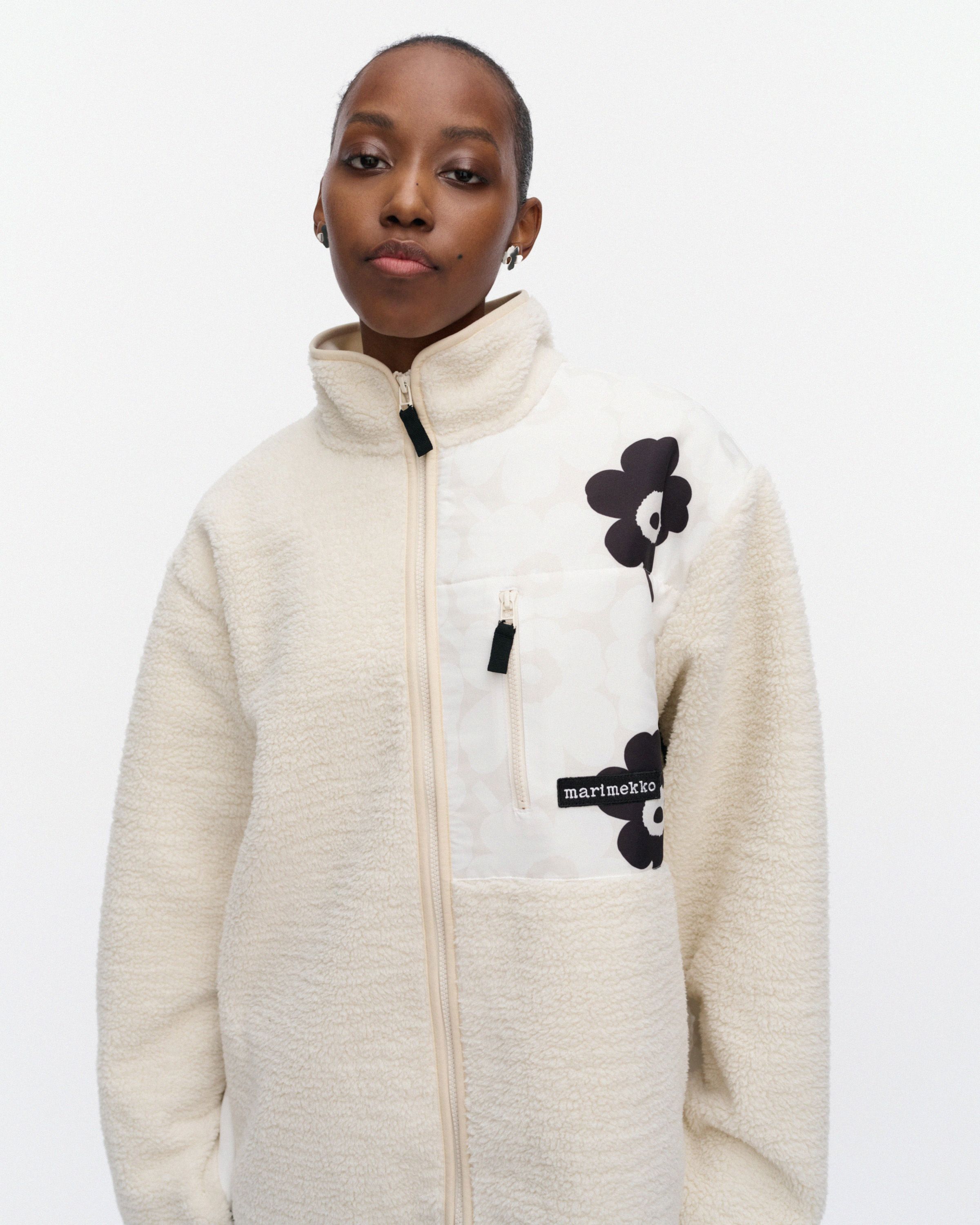 Vaellus Mini Unikko Kioski coat off white, white, black | Marimekko