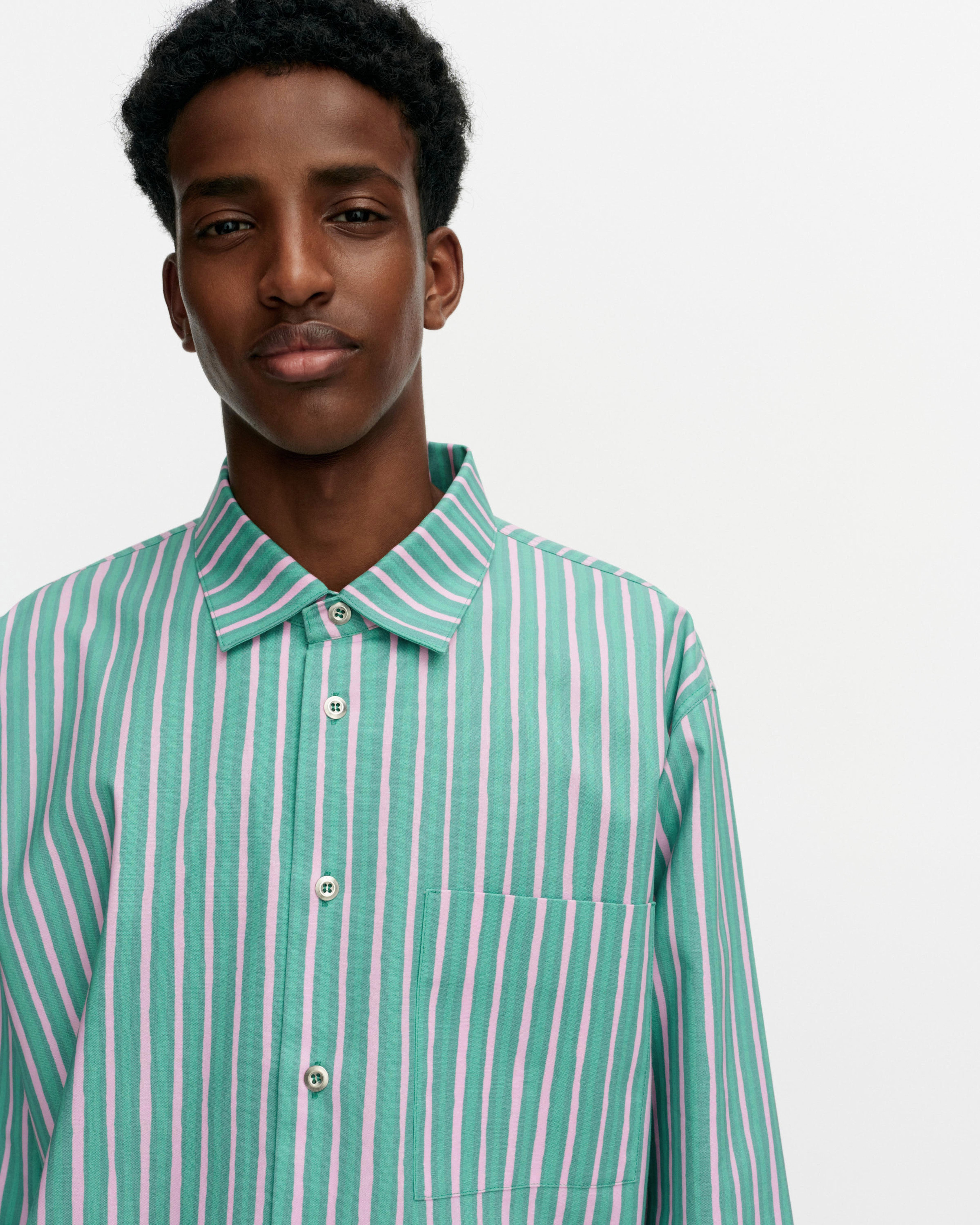 Jokapoika, Kioski cotton shirt, green, pink,