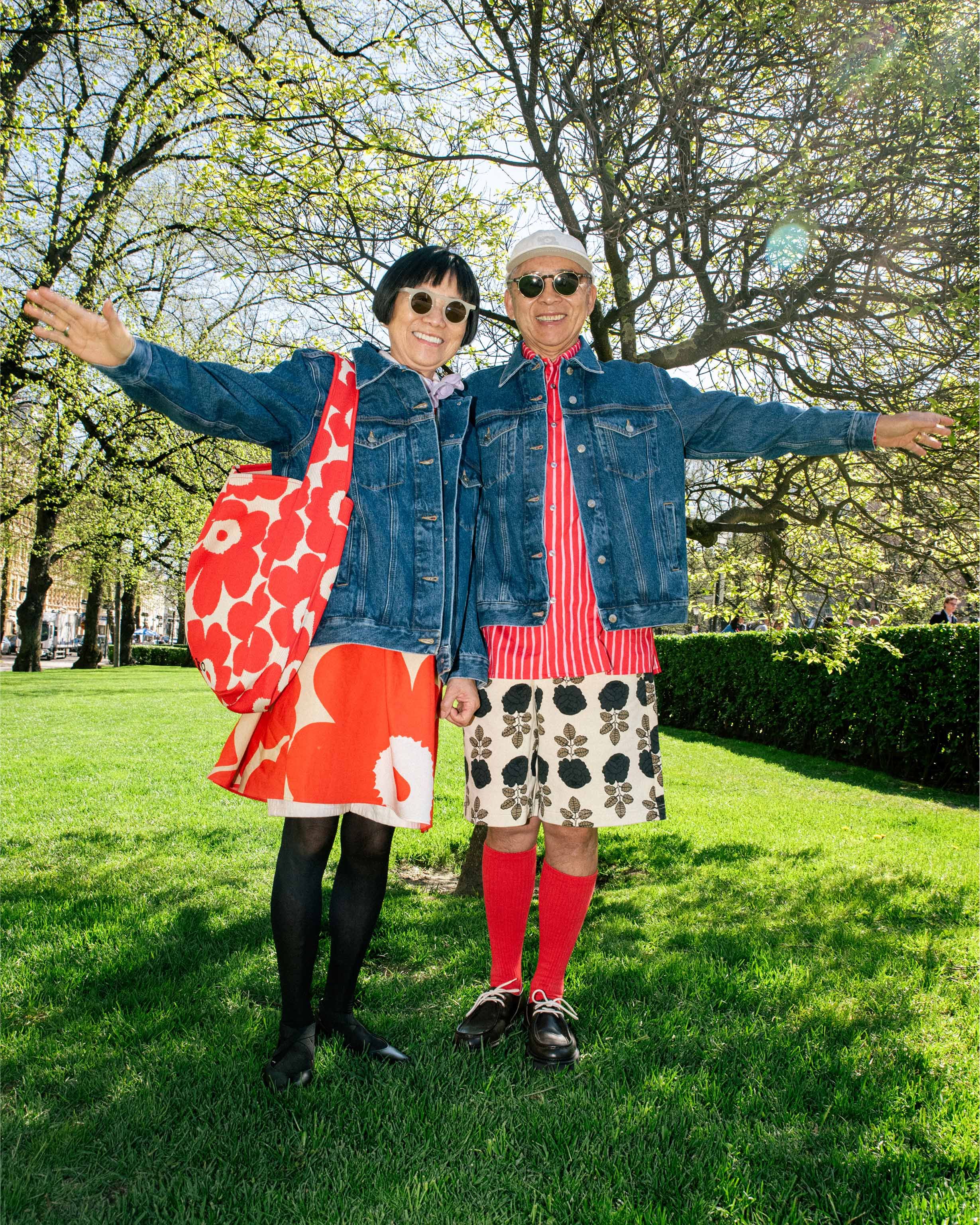 Aki ja Koichi (@akiandkoichi) viettämässä Marimekko päivää