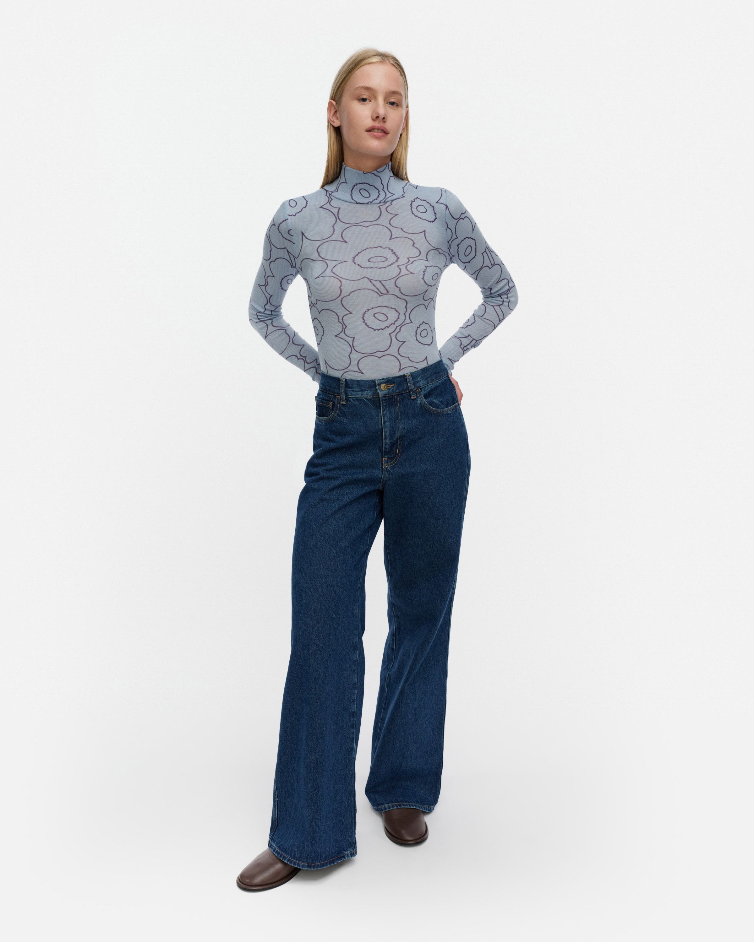 Häilyvä Piirto Unikko Rib turtleneck shirt | Marimekko